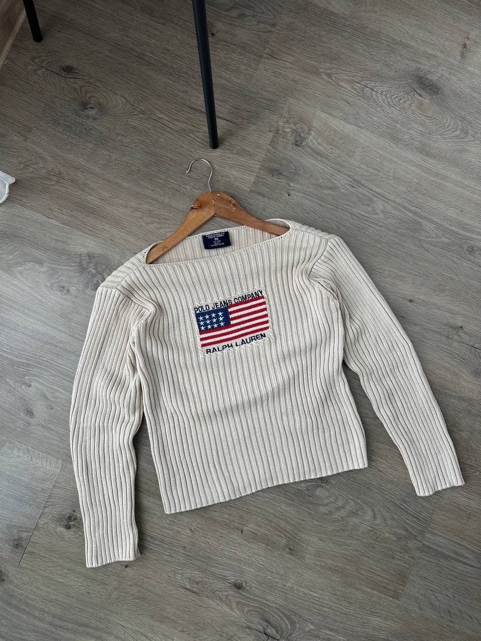 Polo Ralph Lauren × Vintage Vintage Polo Jeans Co. Ralph Lauren USA Flag Knit Sweater Size M / US 6-8 / IT 42-44 - 3 Thumbnail