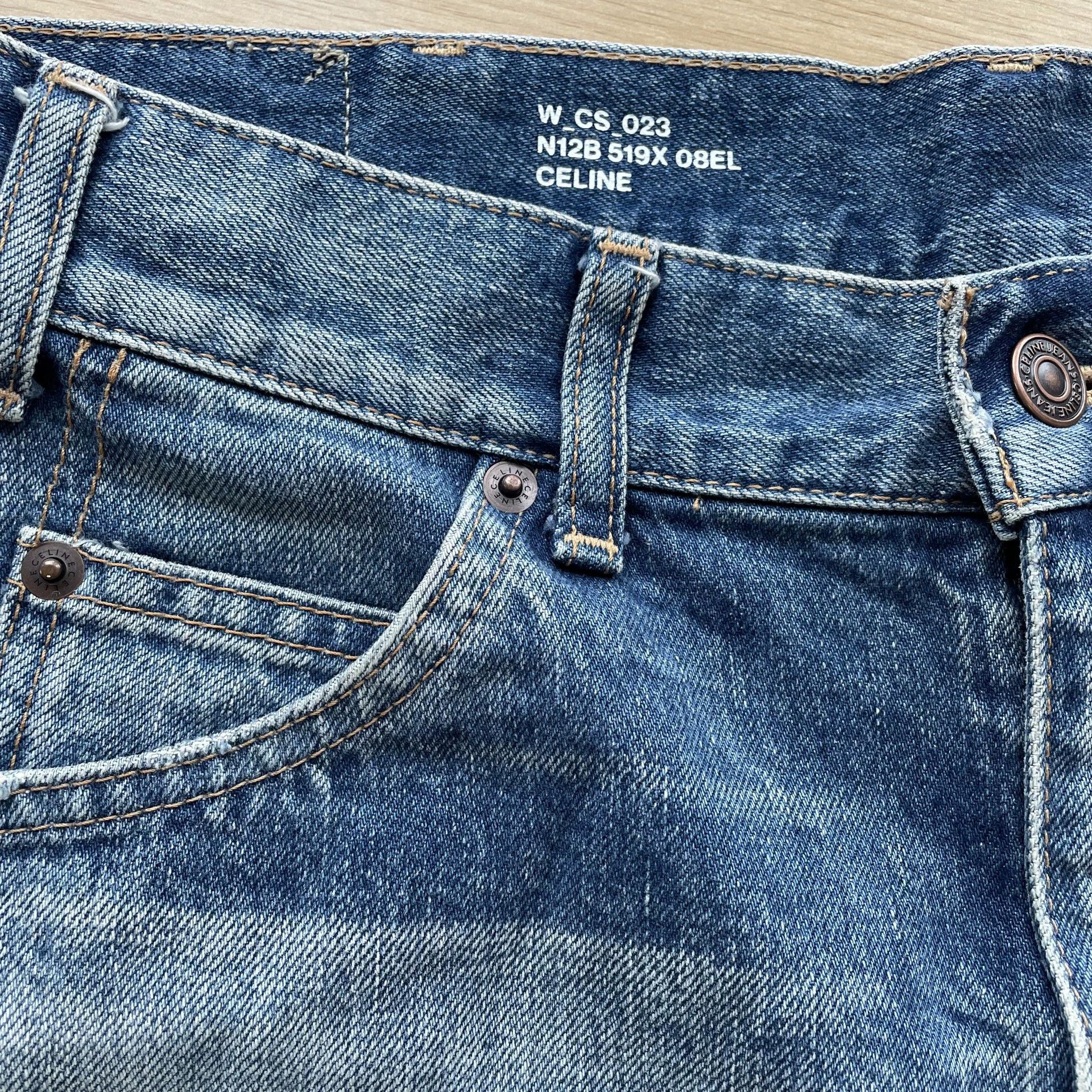 Celine CELINE Women's New Distressed Blue Denim Shorts 24 Size 24" / US 00 / IT 34 - 4 Thumbnail