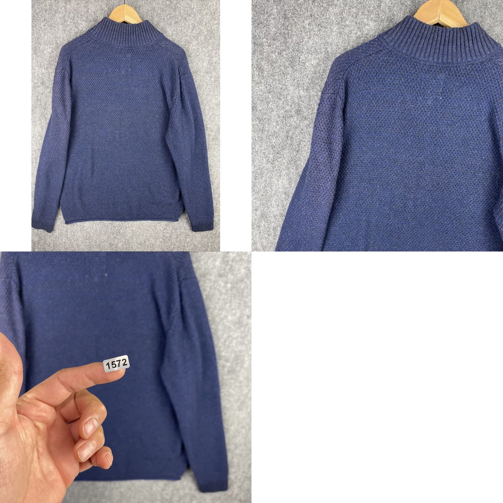 FatFace FatFace Sweater Mens XL Navy Blue Half Zip Knit Wool Blend Pullover Long Sleeve Size US XL / EU 56 / 4 - 10 Thumbnail