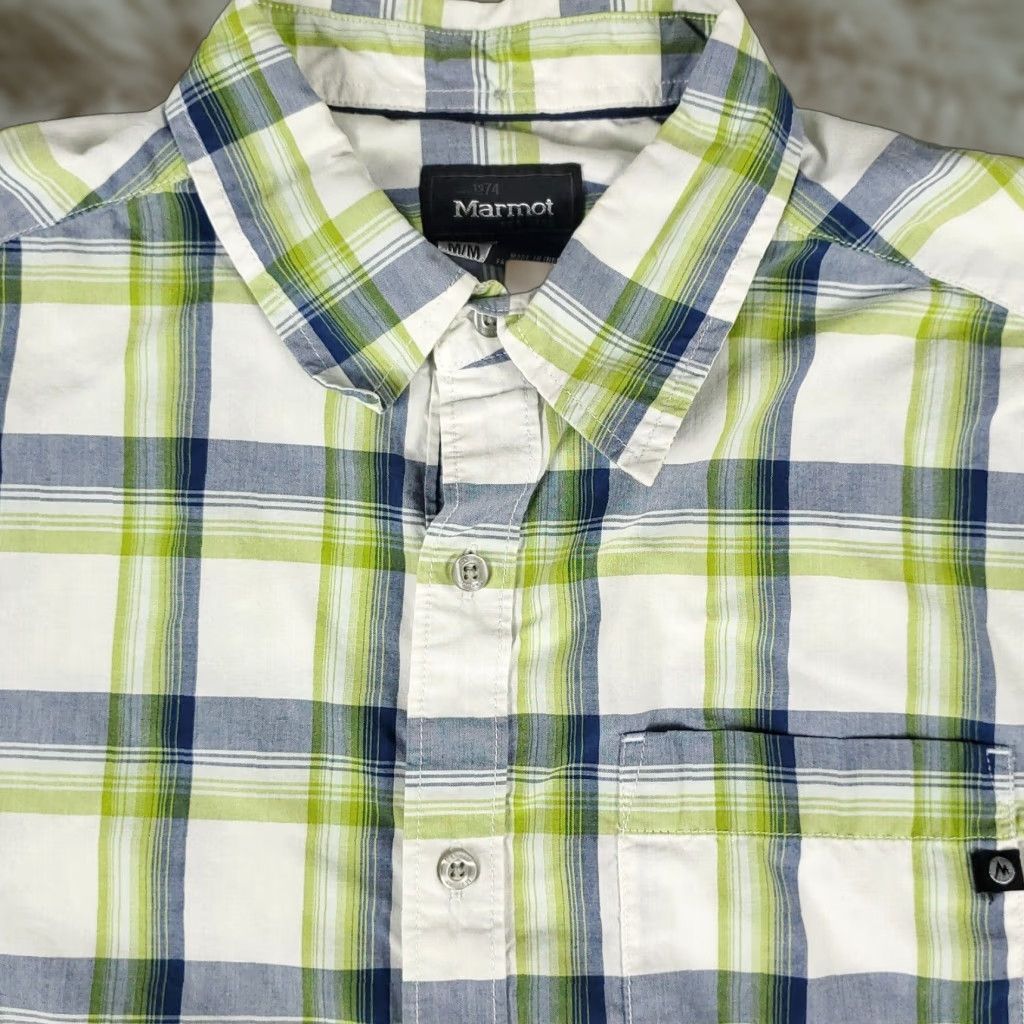 Marmot VINTAGE Marmot Shirt Mens Size Medium Green Blue Plaid Button-Up Short Sleeve Casual Workwear Modern Preppy Mens Size US M / EU 48-50 / 2 - 1 Thumbnail