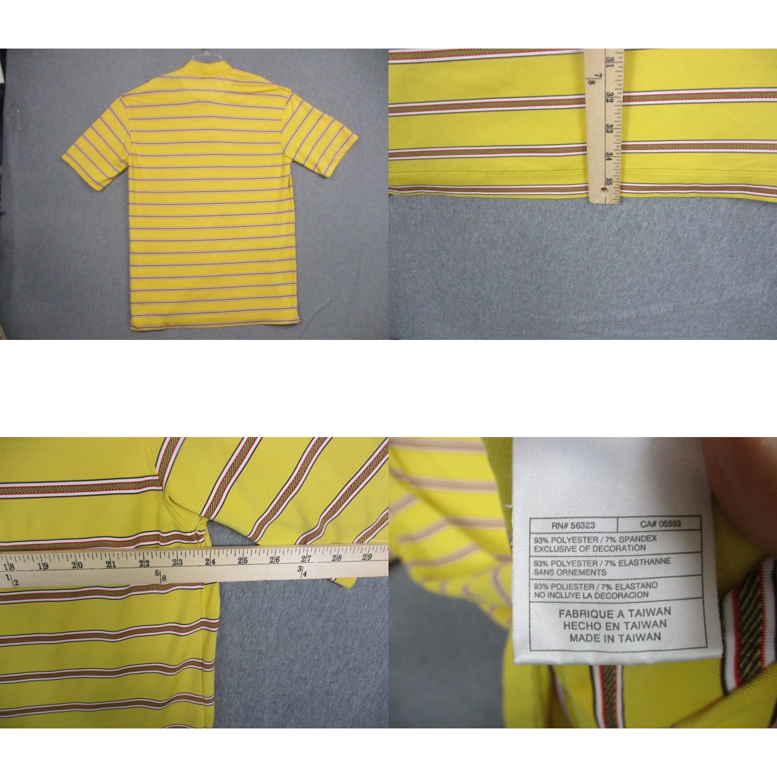 Nike Nike Dri-FIT UV Polo Shirt Mens XL Yellow Stripe Golf Size US XL / EU 56 / 4 - 8 Thumbnail