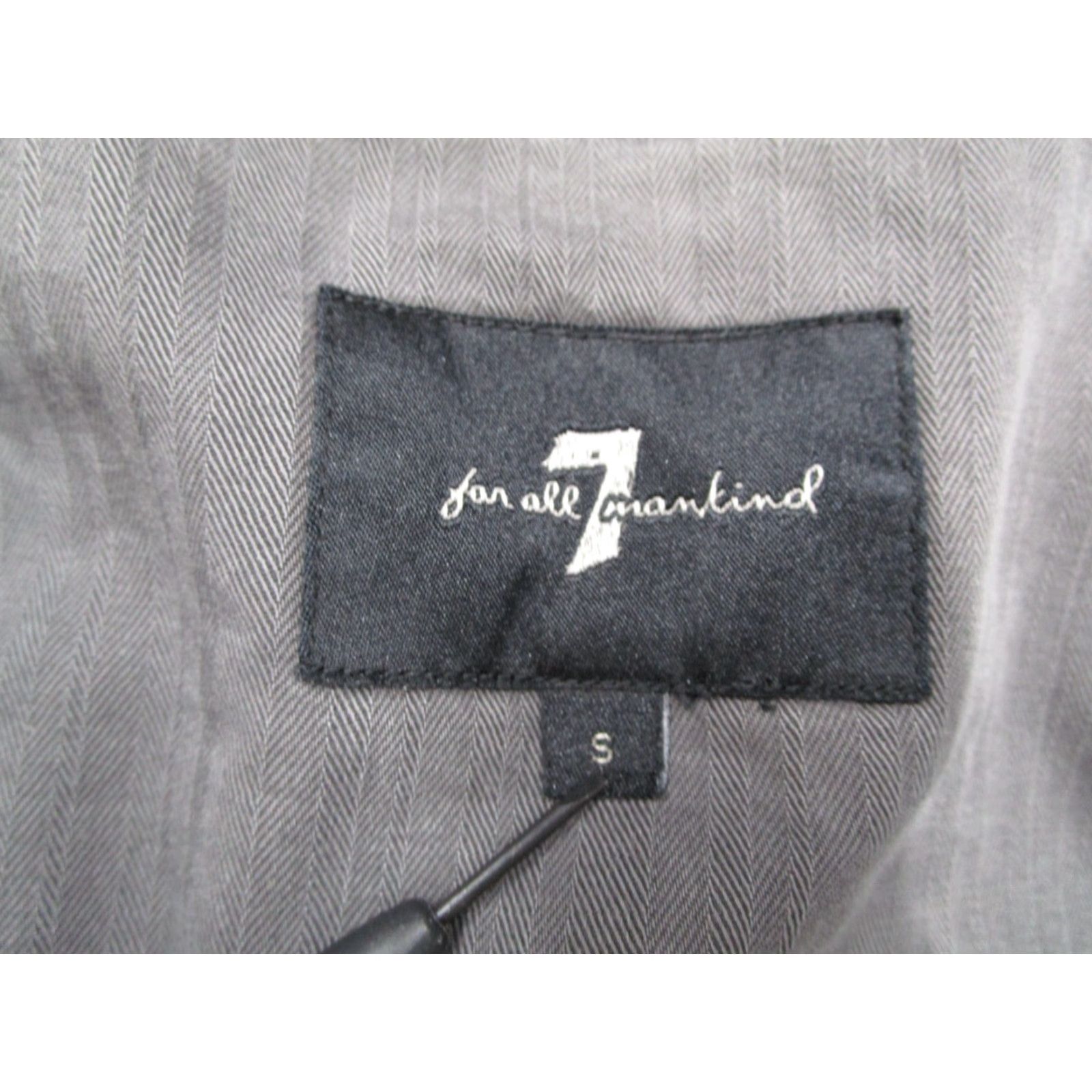 7 For All Mankind VINTAGE 7 For All Mankind Women's Jacket Small Gray Casual Military Twill All Seasons Size S / US 4 / IT 40 - 3 Thumbnail