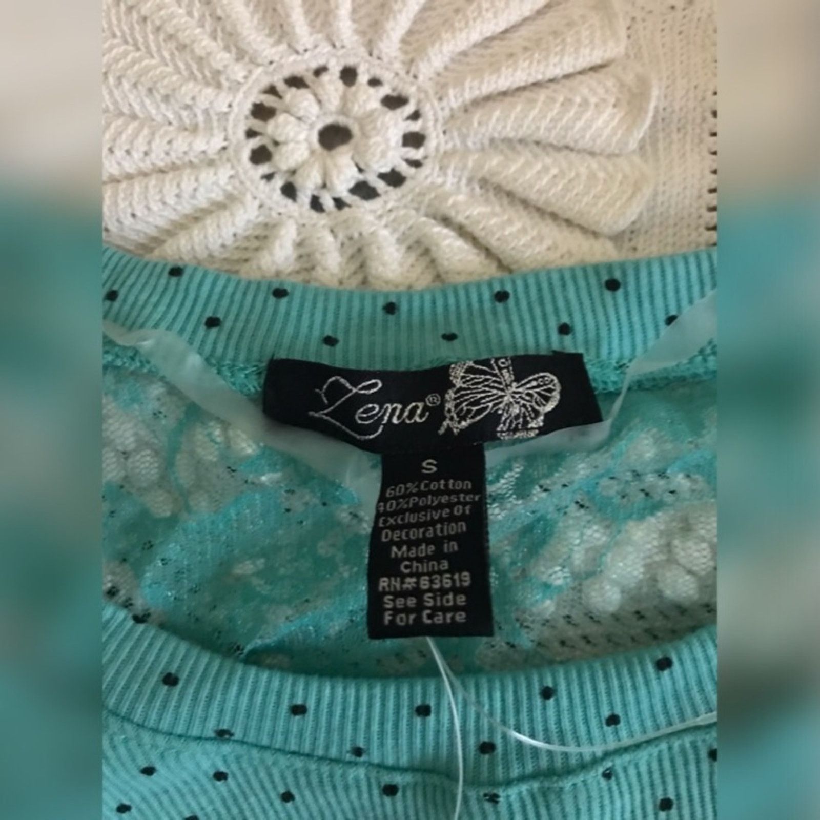 Other NWT Lena Turquoise Polka Dotted Floral Back Top Size S / US 4 / IT 40 - 7 Thumbnail