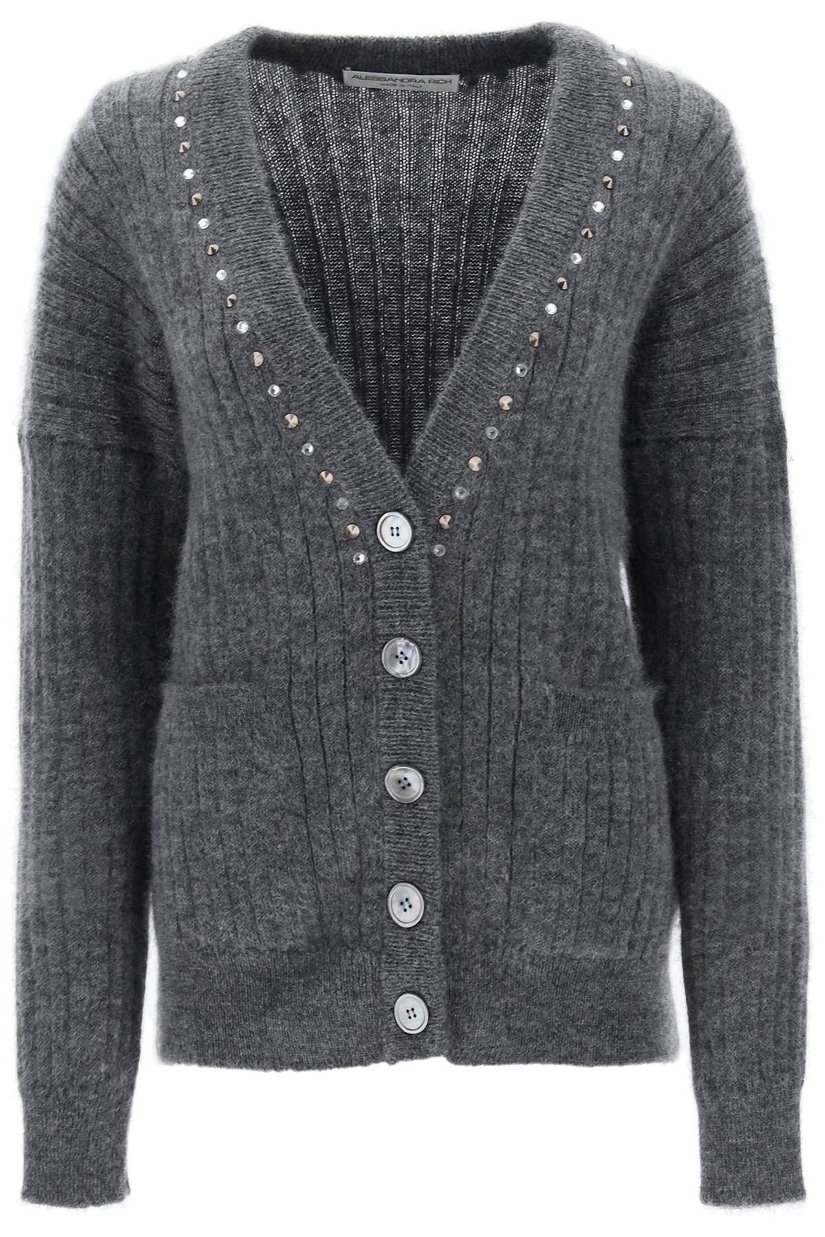 Alessandra Rich ALESSANDRA RICH Cardigan With Studs And Crystals Size XS / US 0-2 / IT 36-38 - 1 Thumbnail