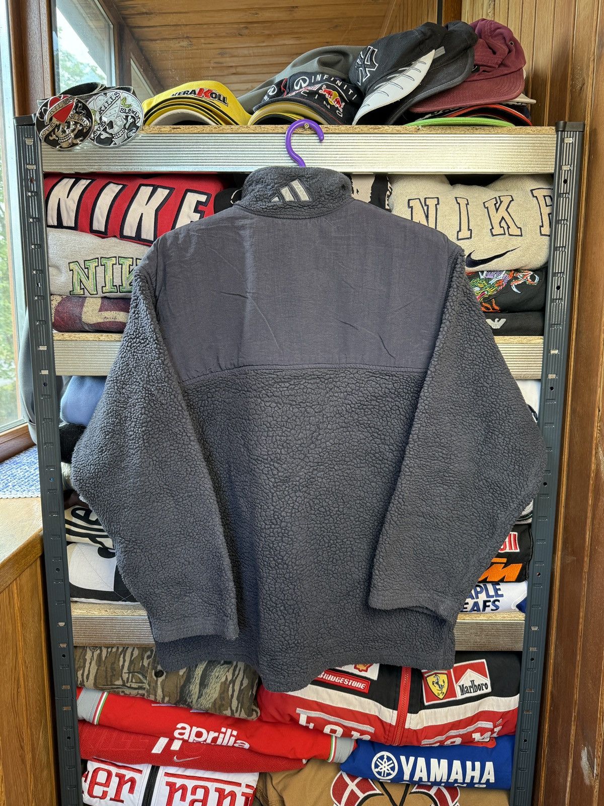 Adidas × Vintage Vintage Adidas Fleece Jacket 1/3 Fleece Taddy Fleece Jacket Size US M / EU 48-50 / 2 - 2 Thumbnail