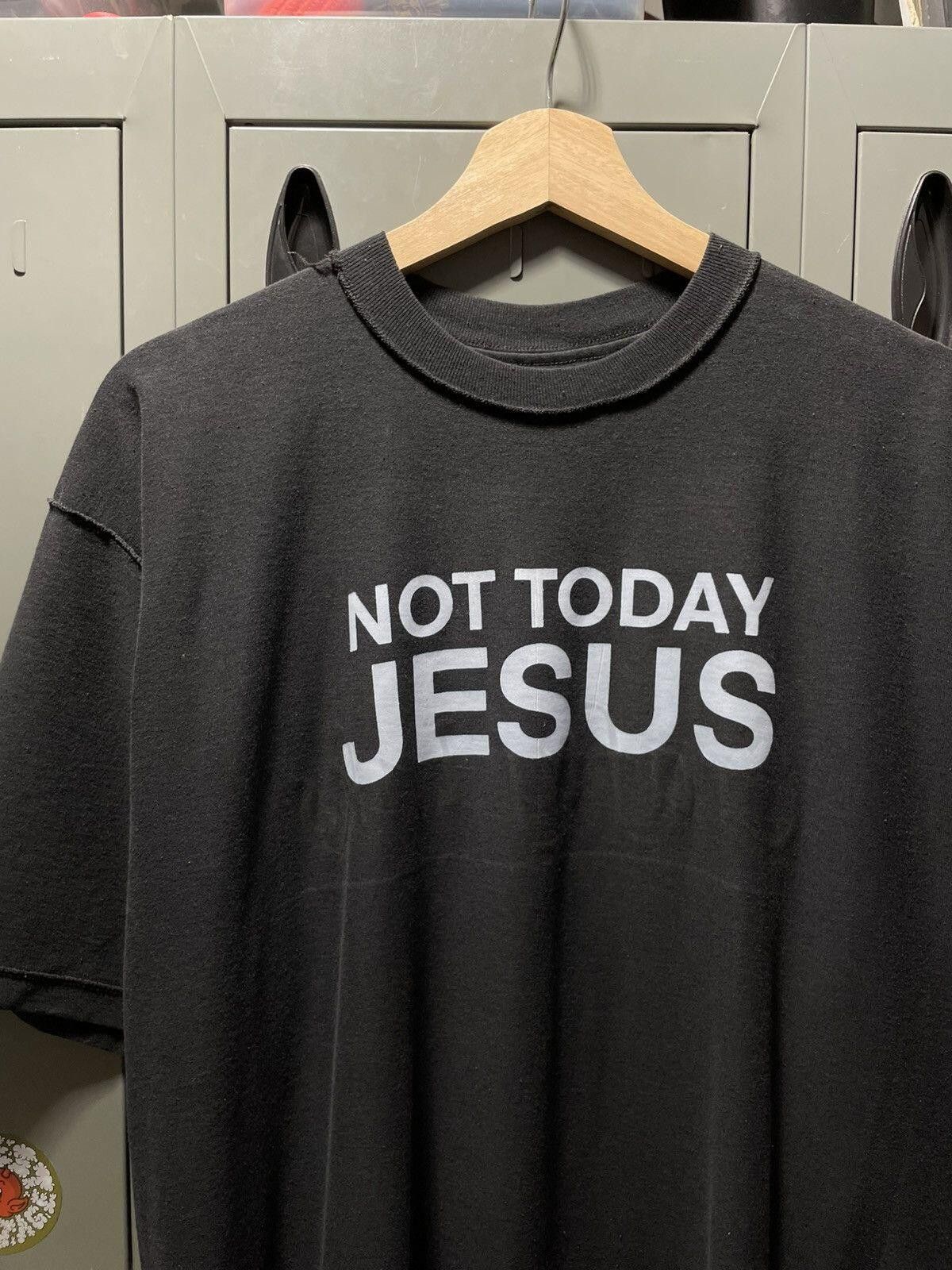 Vintage 1990 faded inside out not today Jesus text goth emo metal Size US XL / EU 56 / 4 - 2 Thumbnail