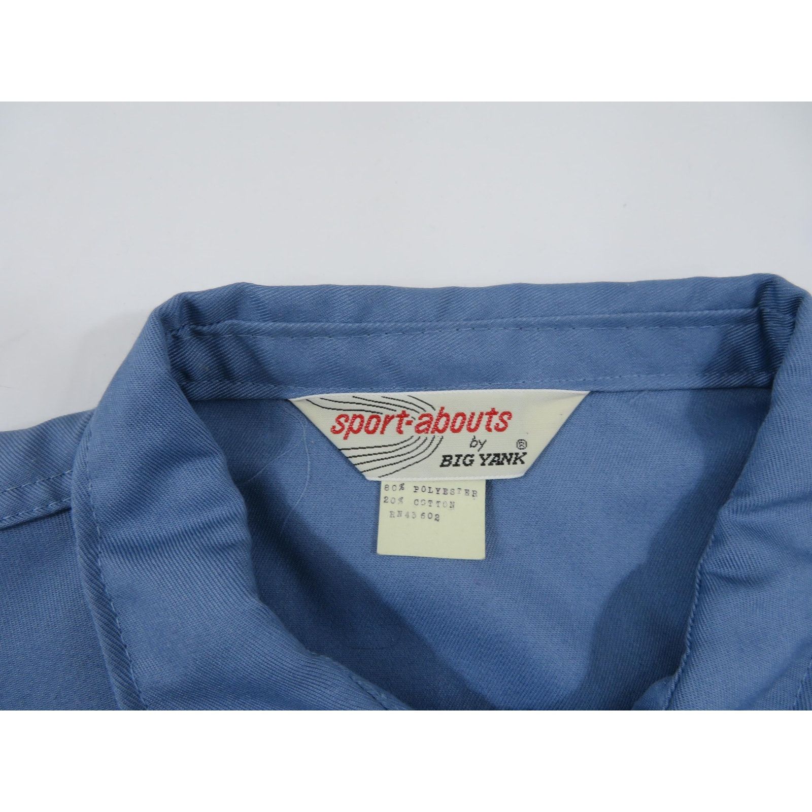 Other Big Yank Shirt, Sport Abouts, Blue Button Up Sz XL 48 1970s Size US XL / EU 56 / 4 - 3 Thumbnail
