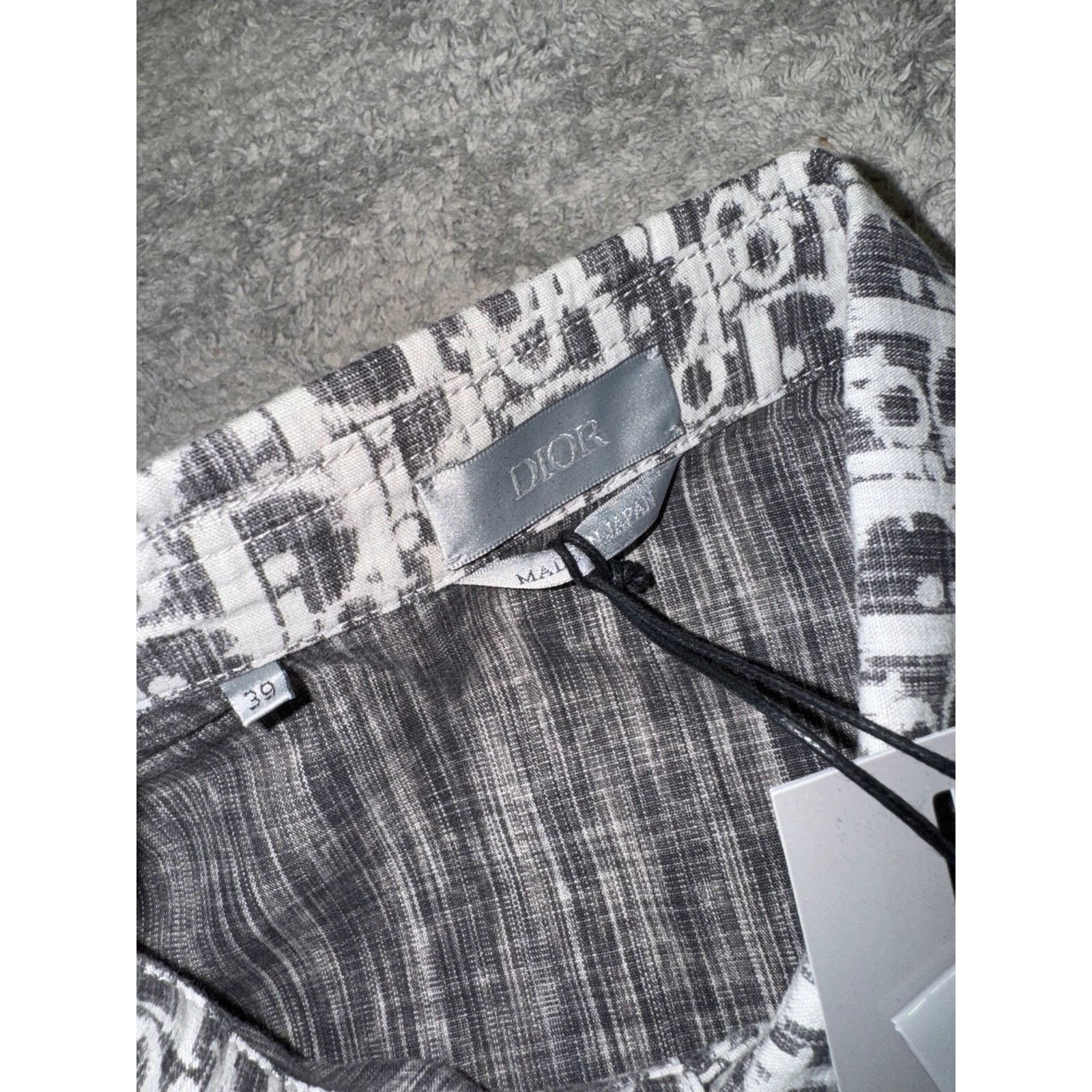 Dior Dior Black Grey Oblique Kasuri Cotton Denim Button Up Down Size US M / EU 48-50 / 2 - 5 Thumbnail