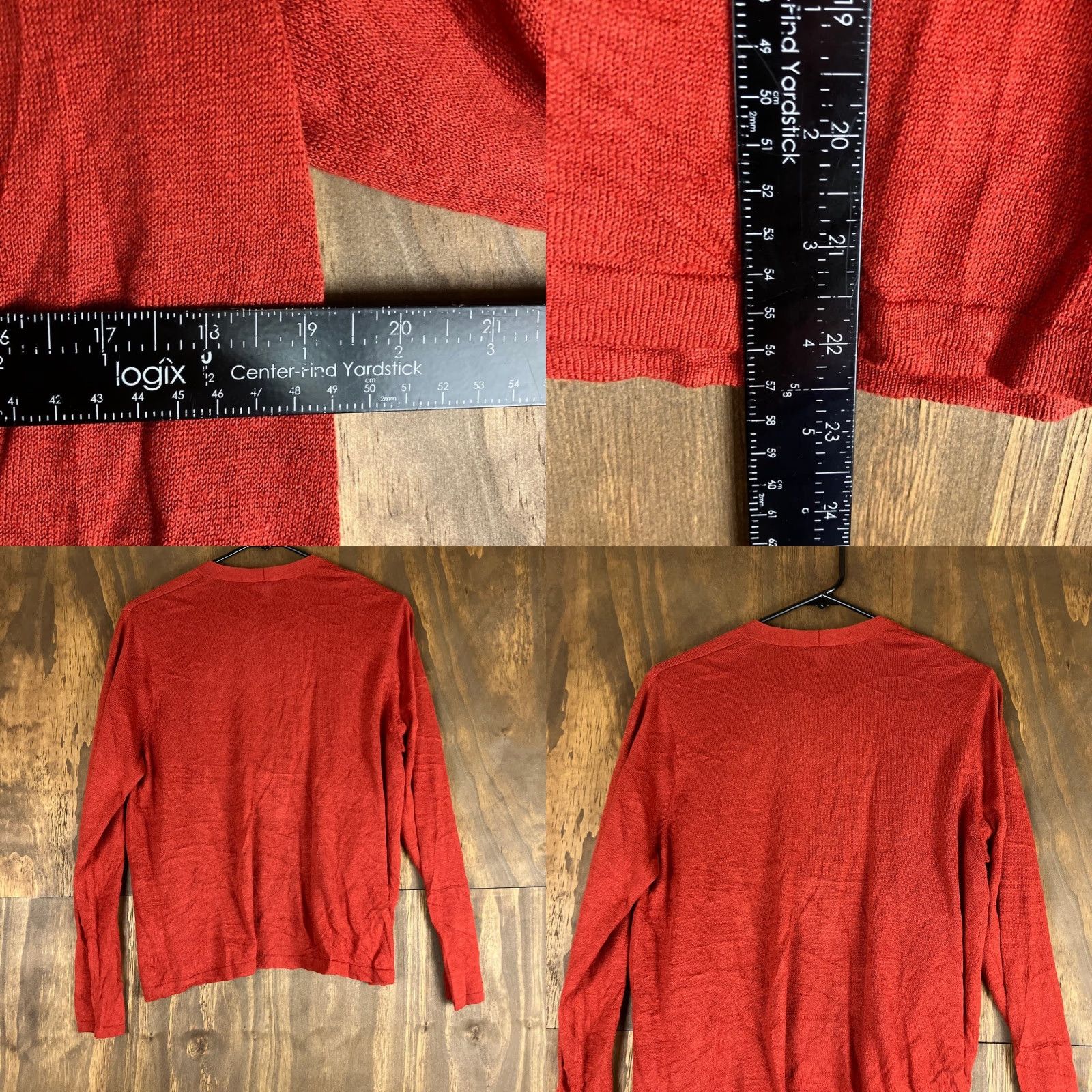 Vintage J Jill Womens Cardigan Orange Linen Blend Open Front Lightweight Knit Petite Long Sleeve Lightweight Cardigan Womens Size L / US 10 / IT 46 - 8 Thumbnail