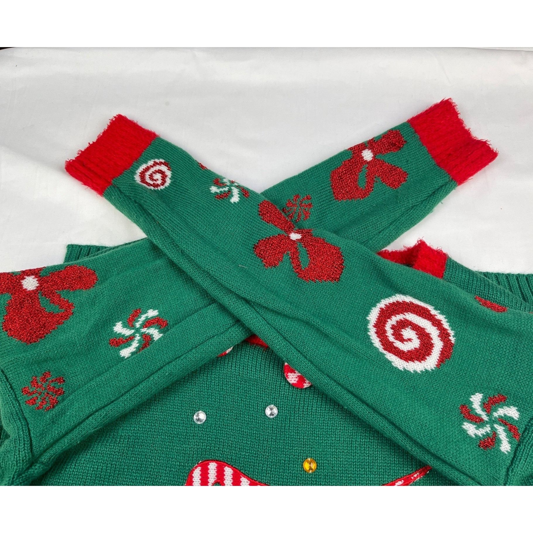 Other Holiday Time Women's Green Christmas Ugly Sweater SzM(8-10) Size M / US 6-8 / IT 42-44 - 5 Thumbnail