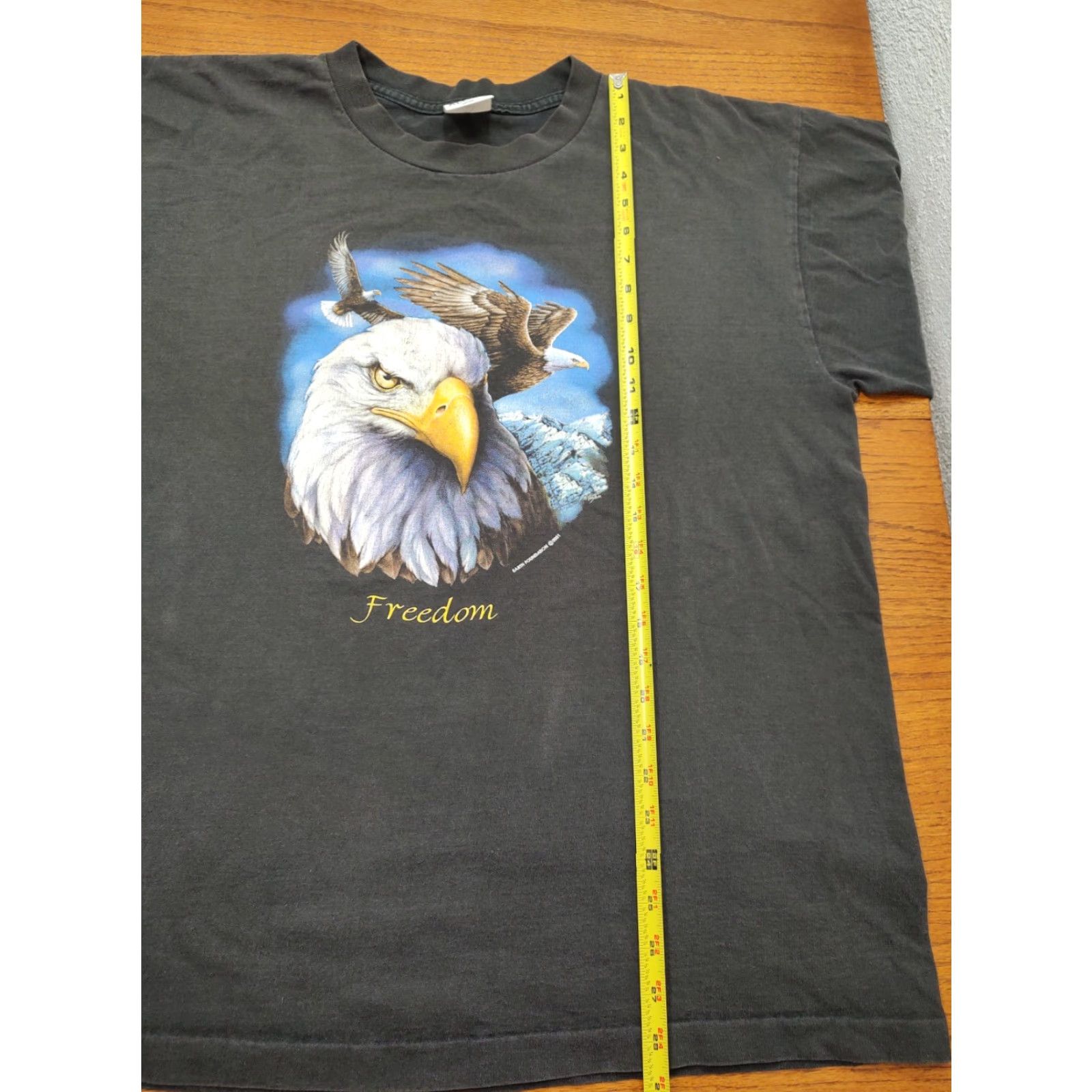 Vintage VTG Single Stitch Black USA Bald Eagle Freedom Graphic T-Shirt XL Men 90s Patriotic USA Shirt Black Cotton Crew Neck Short Sleeve Classic Fit Alore Size US XL / EU 56 / 4 - 7 Thumbnail