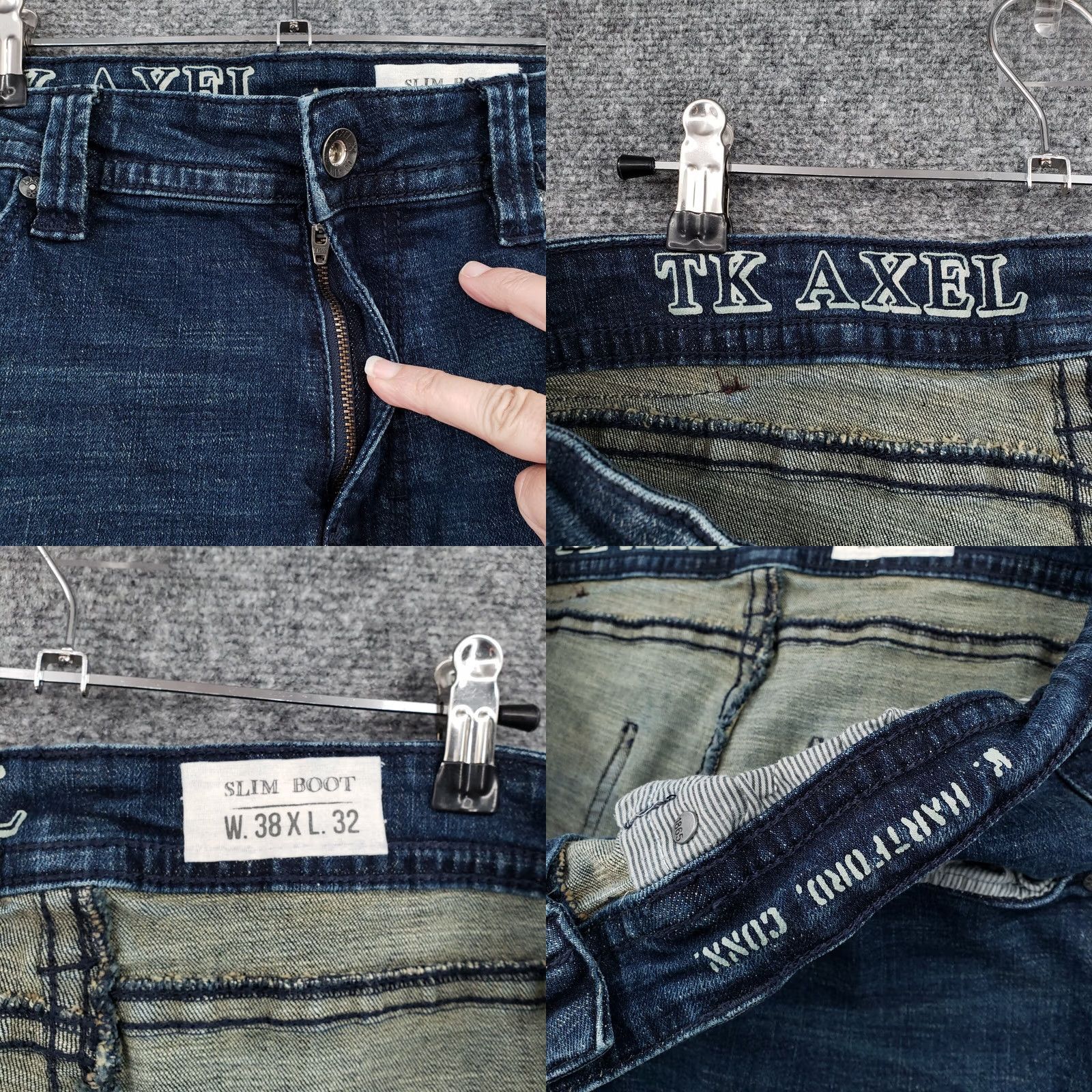 Hartford Axel Jeans Mens 38x29 Blue Hartford Coxx Slim Boot Stretch Dark Wash Denim Size US 38 / EU 54 - 8 Thumbnail