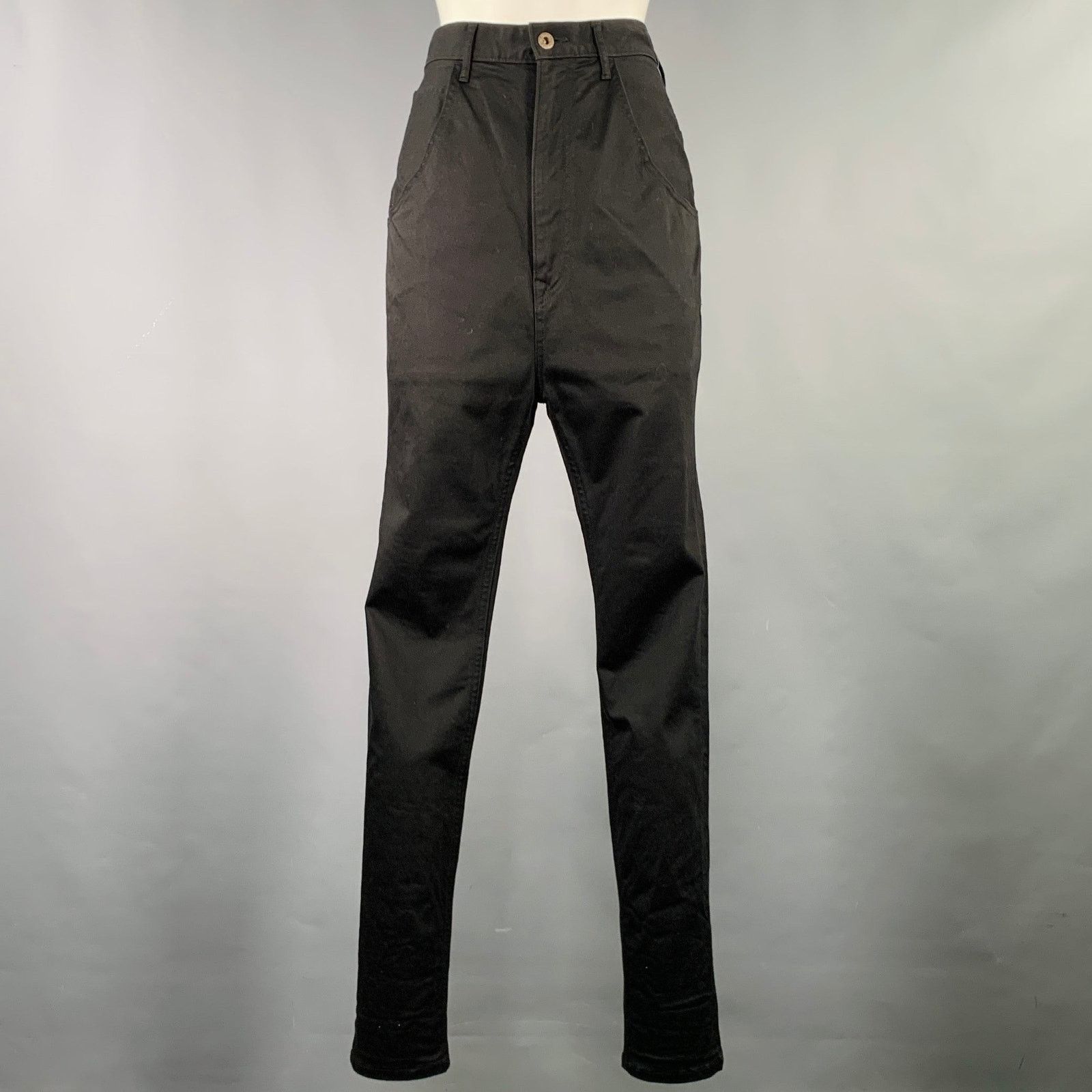 Kapital Size S Black Cotton Polyurethane Drop Crotch Casual Pants Size 27" / US 4 / IT 40 - 1 Thumbnail