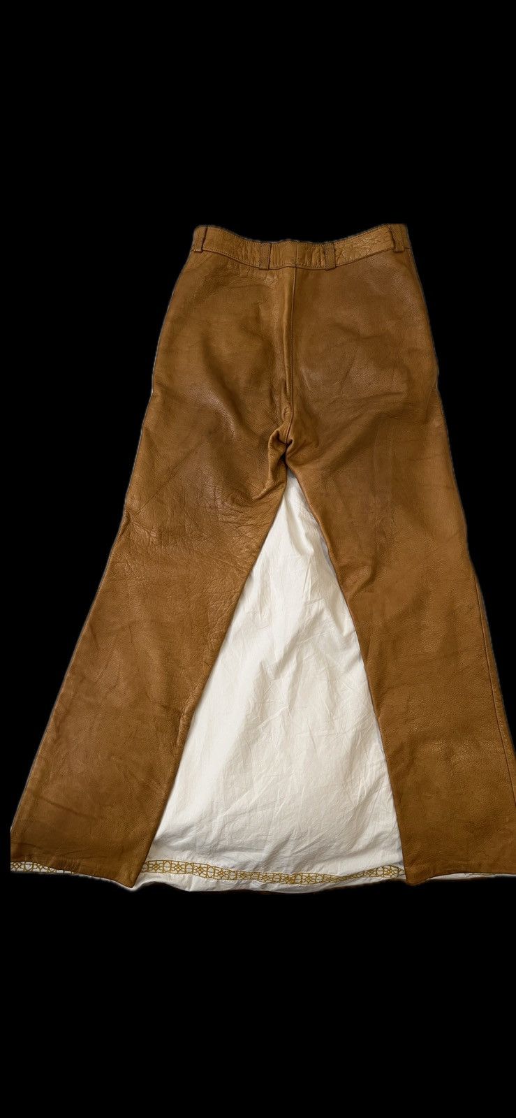 Vintage Caramel Leather Pants Size US 28 / EU 44 - 3 Thumbnail