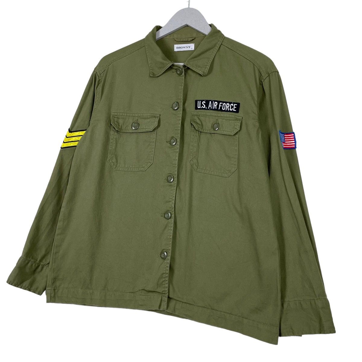 Hysteric Glamour × Japanese Brand 💥BROWNY US ARMY BUTTON SHIRT Size US S / EU 44-46 / 1 - 2 Thumbnail