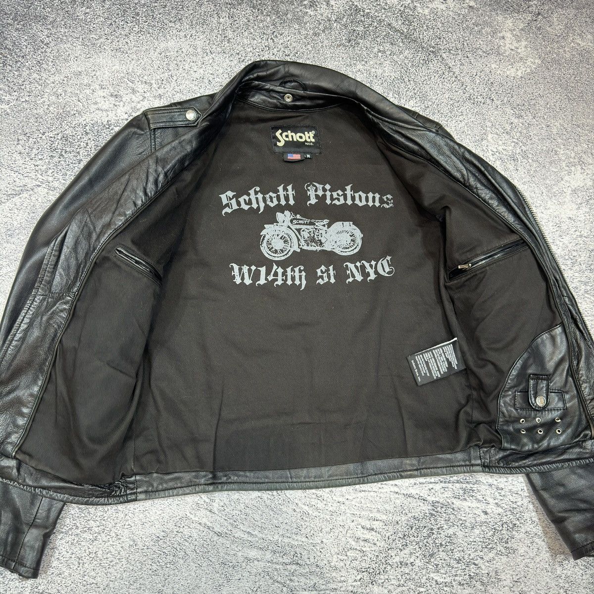 Schott Schott Mens Black Biker Jacket M size Size US M / EU 48-50 / 2 - 15 Thumbnail