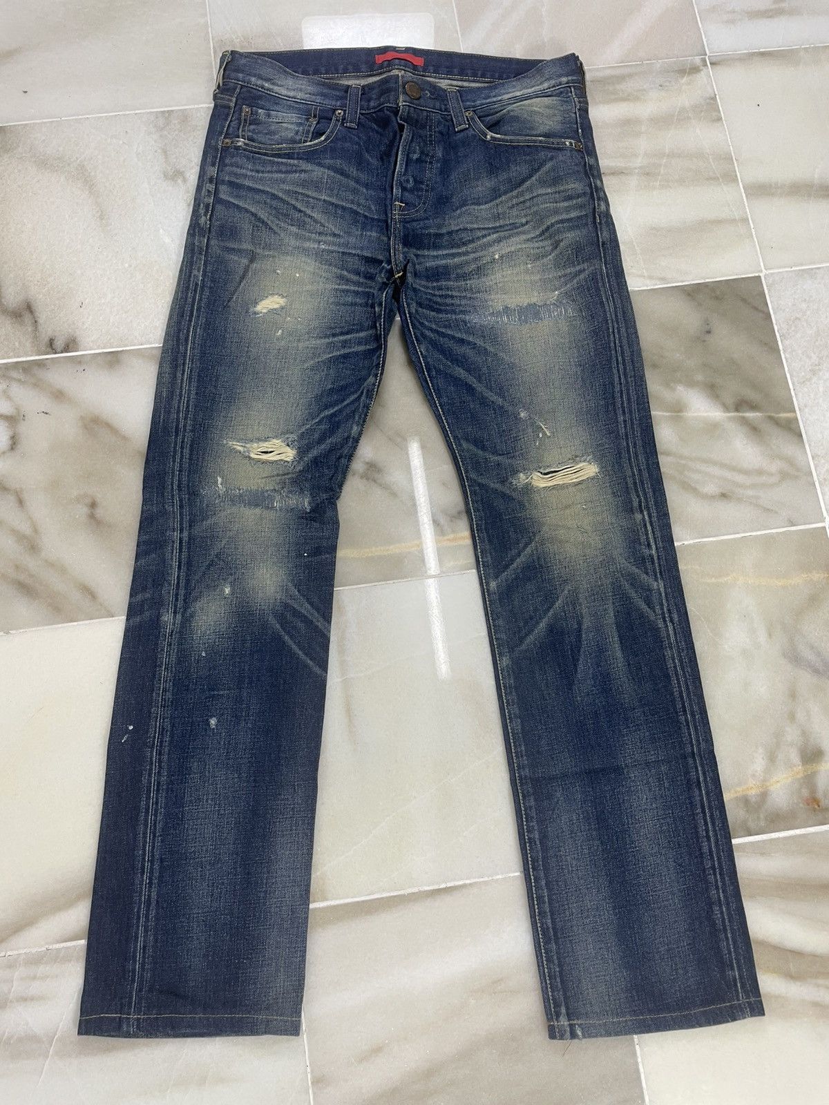 Vintage Vintage Redcard Japanese Distressed Jeans Size US 34 / EU 50 - 2 Thumbnail