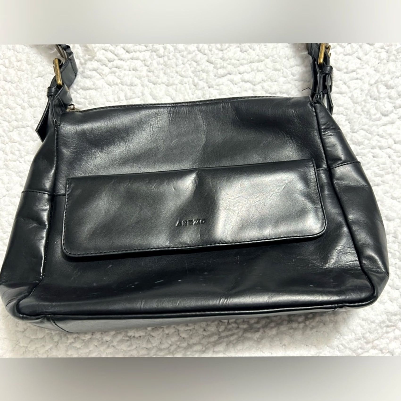 Vintage VINTAGE Arezzo Crossbody Bag Black Leather Women Adults Size ONE SIZE - 2 Thumbnail