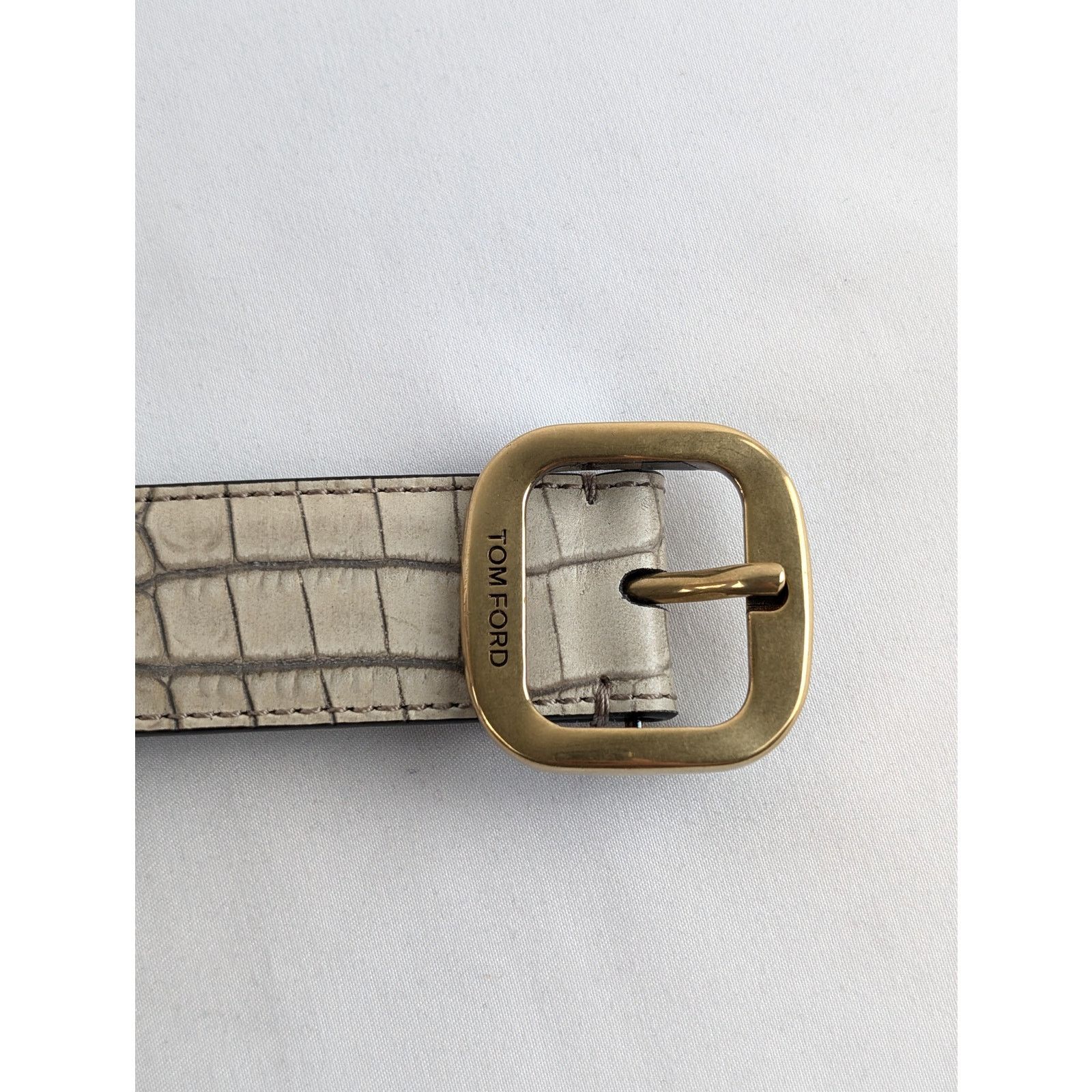 Tom Ford o1rshd1 Q:2 / Size: 100cm / Men's Leather Belt in Beige Size 38 - 5 Thumbnail