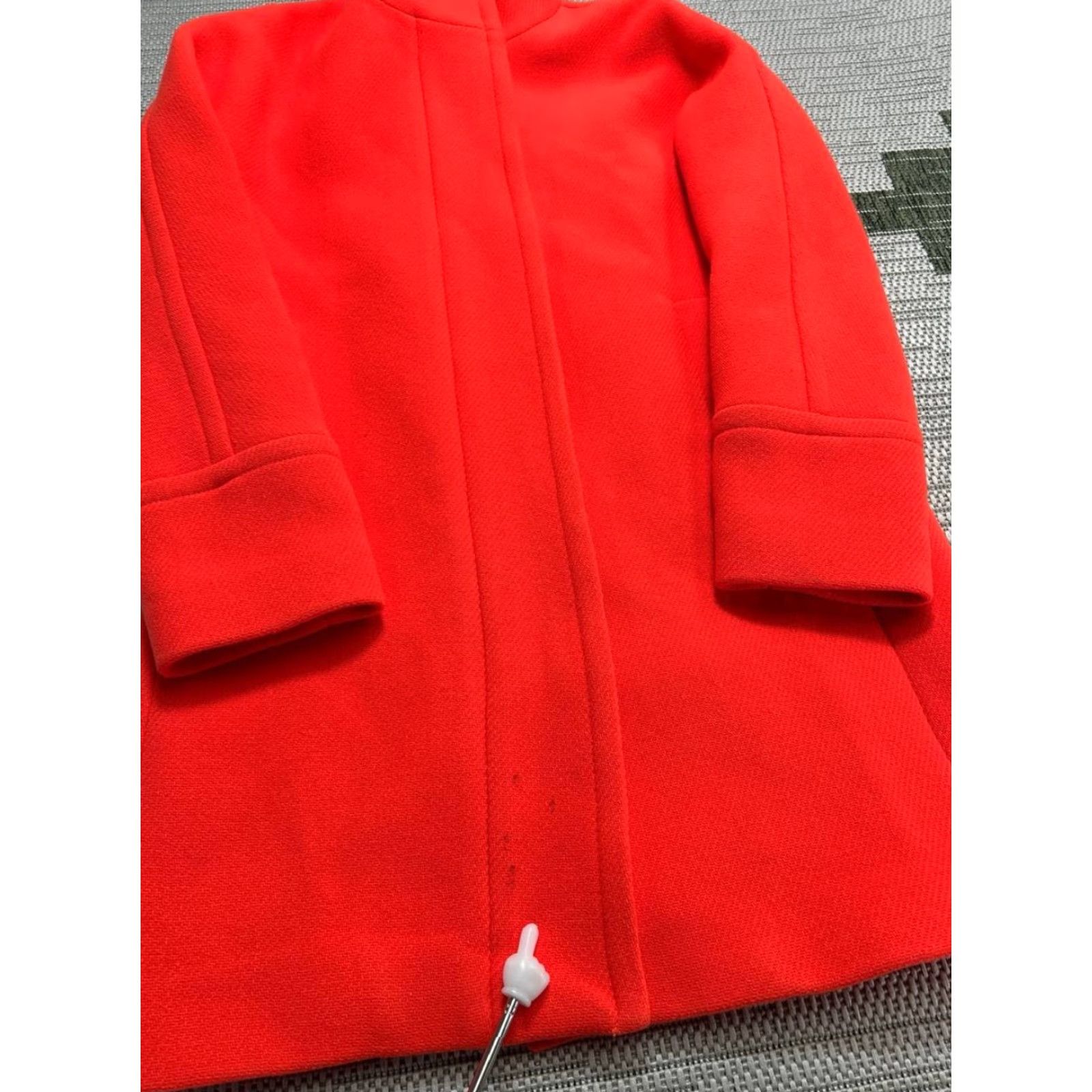 J.Crew VINTAGE J.CREW Coat Nello Gori Italian Stadium Cloth Orange Wool Pea Coat Womens 4 Zip Pockets Lined Funnel Neck Size S / US 4 / IT 40 - 4 Thumbnail
