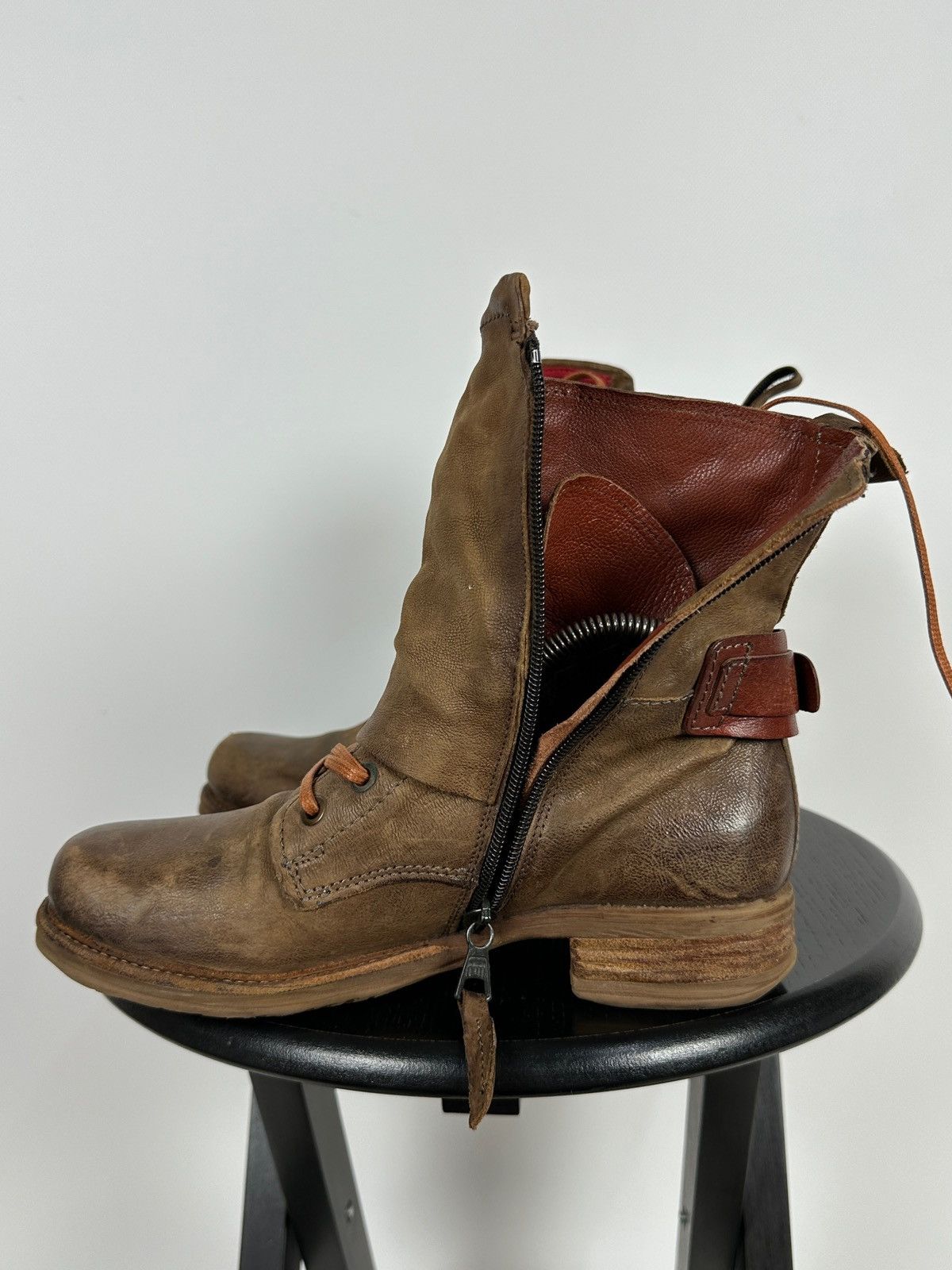 A.S.98 A.S.98. Airstep Brown Leather Biker Ankle Boots Size US 7 / IT 37 - 20 Thumbnail