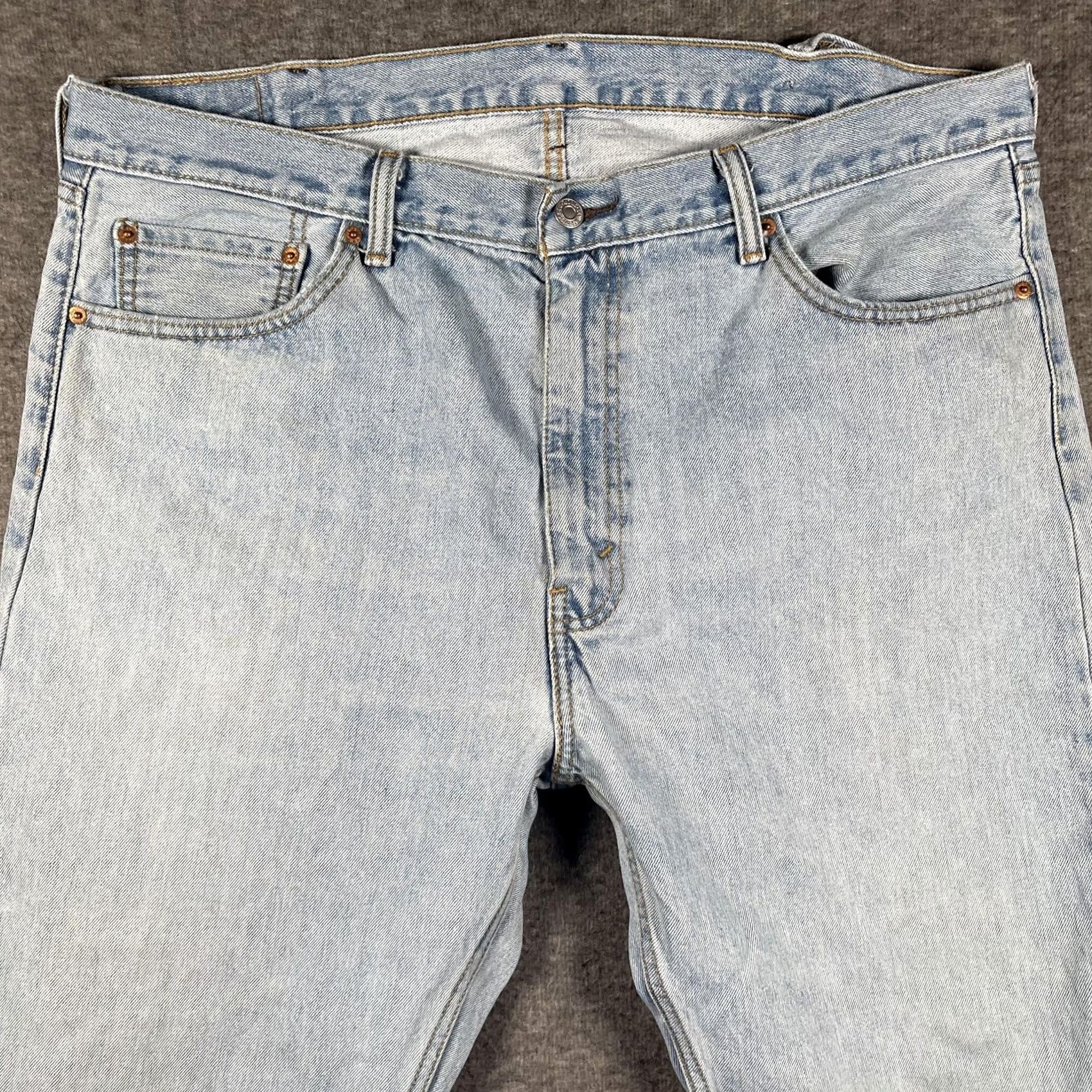 Levi's Levi's 505 Jeans Mens 41x30 Light Wash Blue Straight Regular Fit Denim Size US 42 / EU 58 - 2 Thumbnail