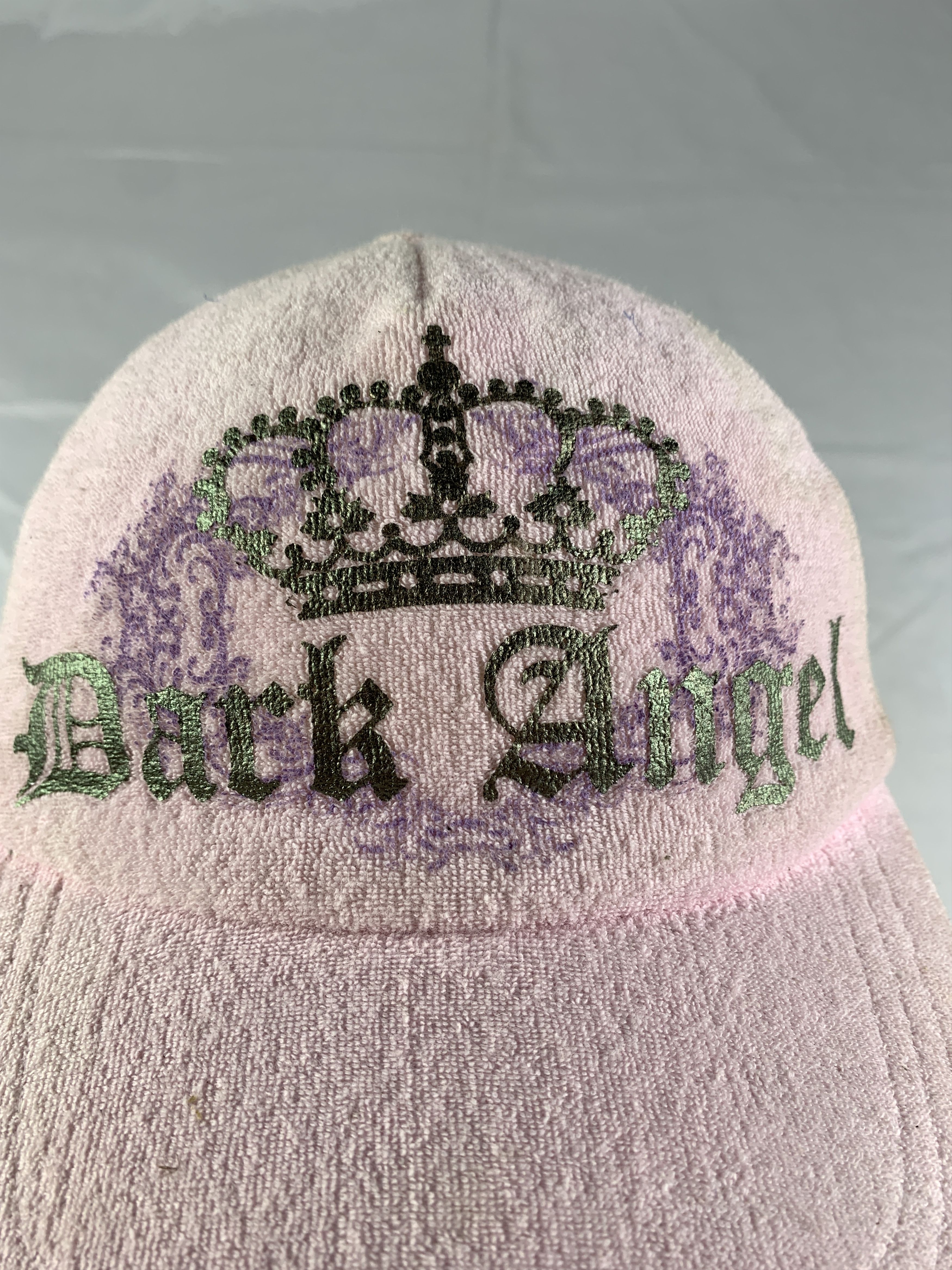 Japanese Brand y2k Dark Angel Pink Velvet Crown Logo Trucker Hat Size ONE SIZE - 10 Thumbnail