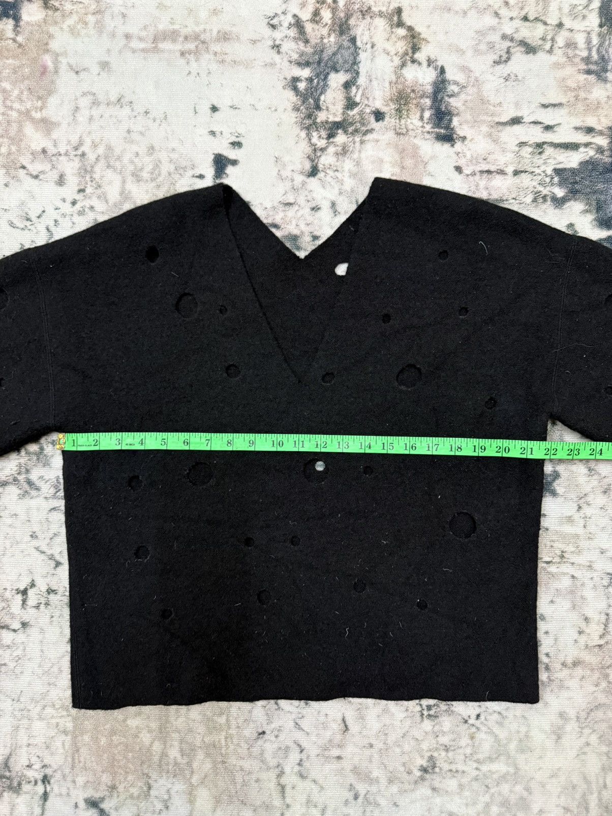 Armani Exchange × Designer Armani Exchange Destroy Dot Wool Cropped Open Colar Sweater Size M / US 6-8 / IT 42-44 - 12 Thumbnail