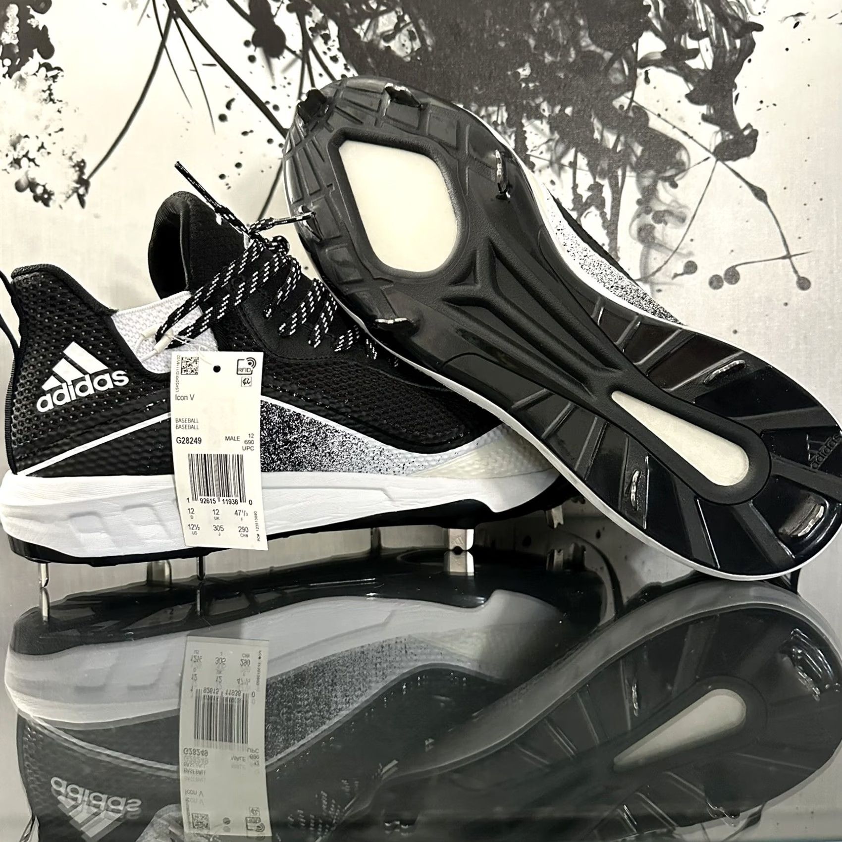 Adidas Adidas Icon 5 Baseball Cleats Mens 12.5 G28249 White Black Oreo Boost Size US 13 / EU 46 - 7 Thumbnail