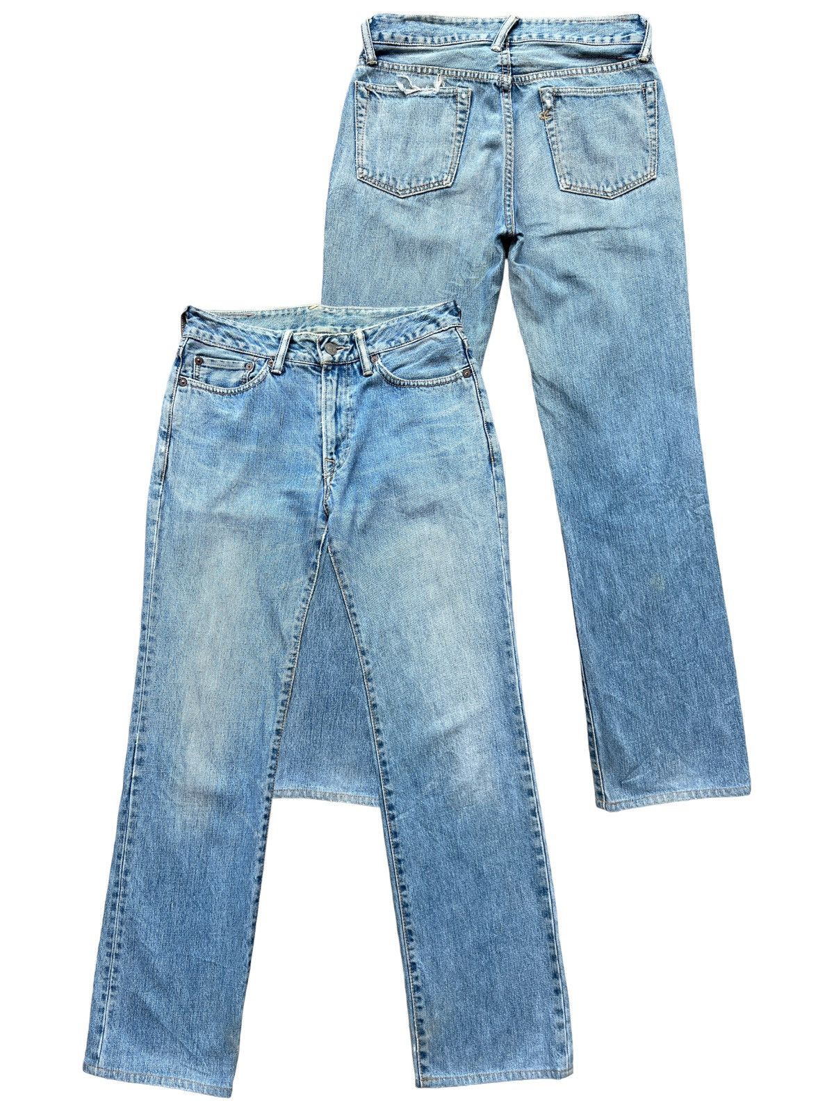 45rpm Vintage 45RPM Japan Distressed Faded Denim Jeans 29x30 Size US 29 - 1 Thumbnail