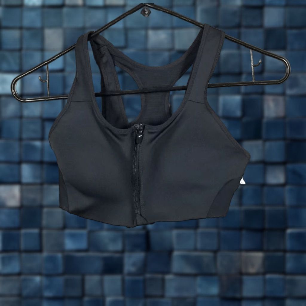 Nike Nike Women Shape High-Support Padded Zip-Front Sports Bra XS Black Nike Dri-FIT Activewear Bra Womens Sports 2020s Size ONE SIZE - 1 Thumbnail