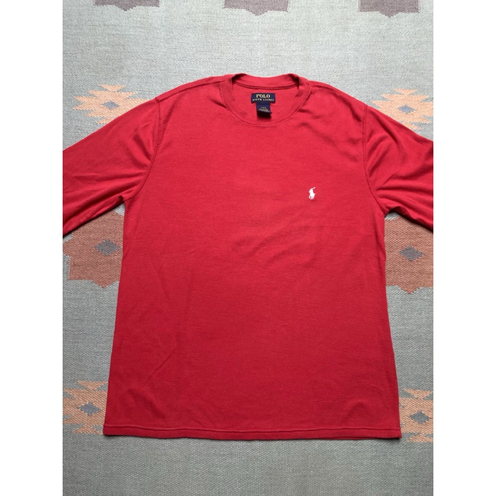 Ralph Lauren VINTAGE Polo Ralph Lauren waffle knit thermal shirt crimson red base layer men’s large Size US L / EU 52-54 / 3 - 2 Thumbnail