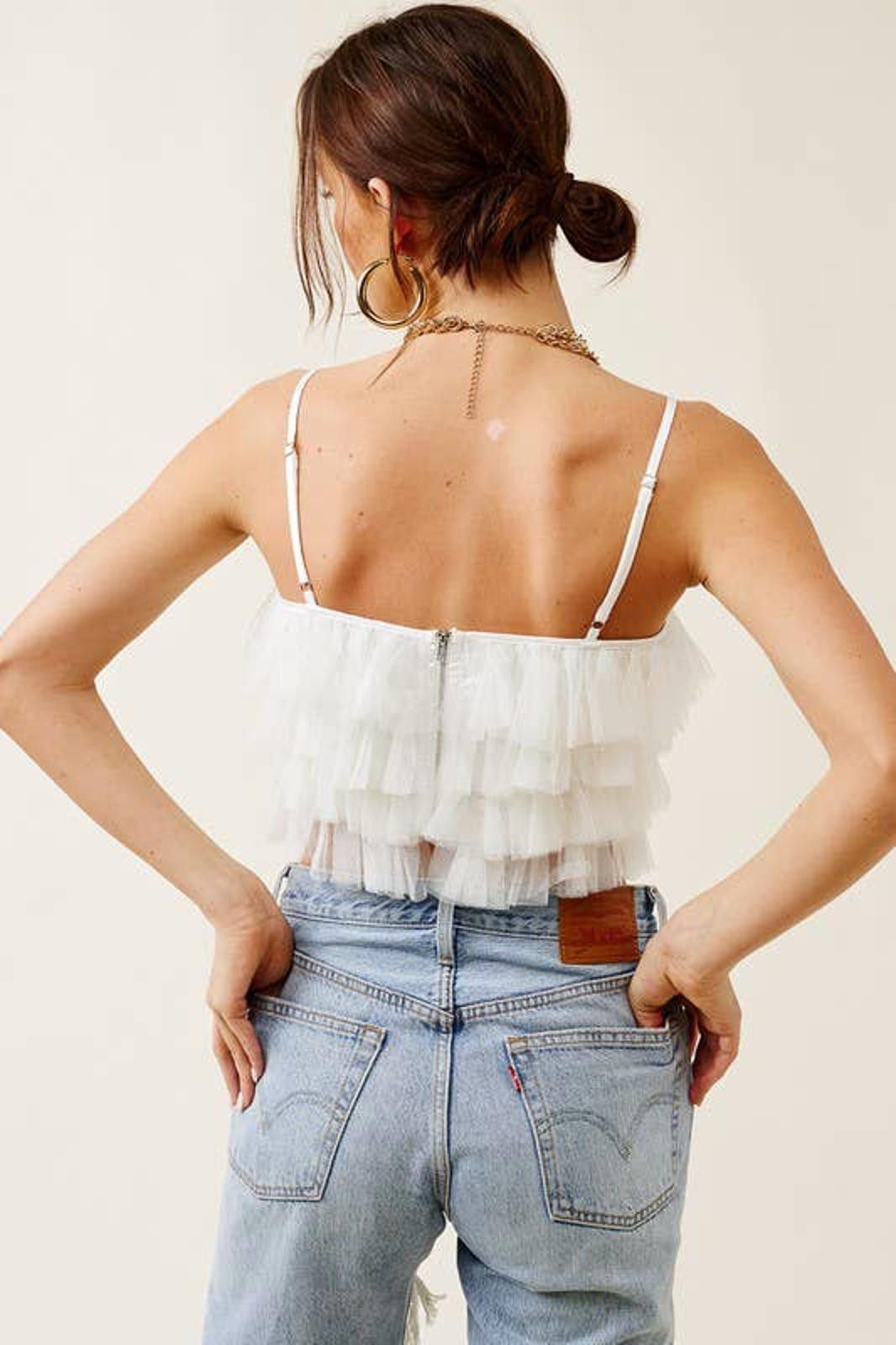 Other Ruffled Tulle Tiered Cropped Tank Top Size S / US 4 / IT 40 - 8 Thumbnail