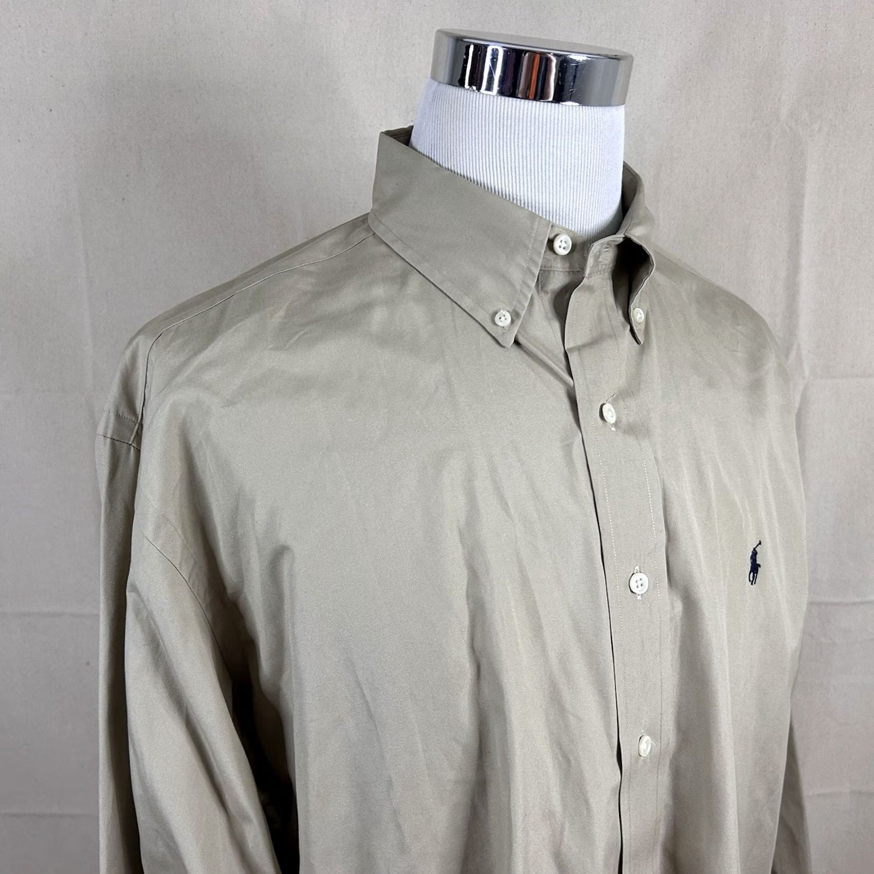 Polo Ralph Lauren Polo Ralph Lauren XL Vintage Blake Shirt Safari Beige 100% Cotton Button Down Shirt Men Beige Vintage XL Button-Down Polo Ralph Lauren Mens Shirt Size US XL / EU 56 / 4 - 2 Thumbnail