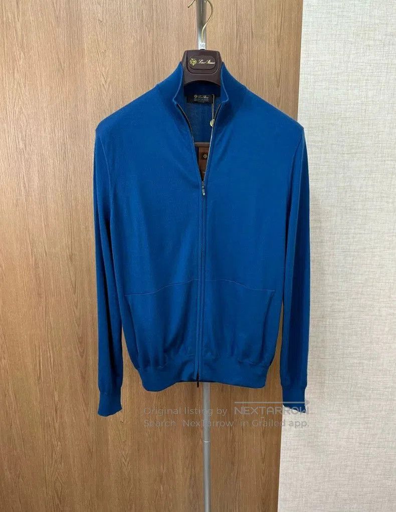 Loro Piana Loro Piana Blue Knit Zip Cardigan. Size US M / EU 48-50 / 2 - 1 Thumbnail