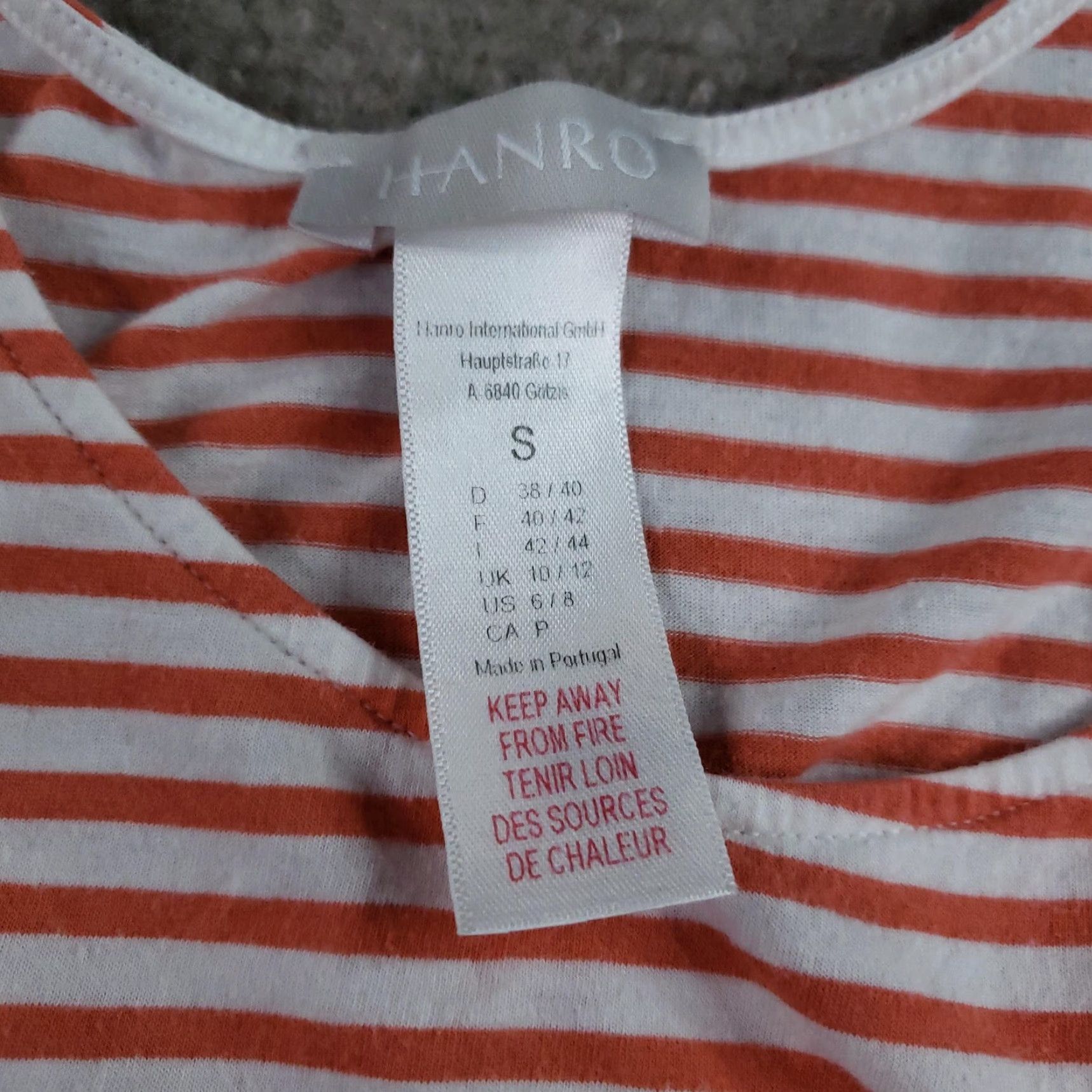 Hanro Hanro Dress Womens Small Orange White Striped Sleeveless Tank Midi Cotton Modal Jersey Scoop Neck Pullover Casual Travel Size S / US 4 / IT 40 - 7 Thumbnail