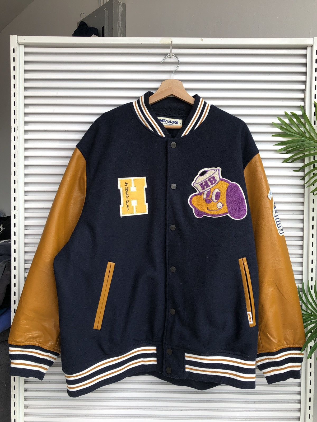 Japanese Brand Vintage Havest Collage Leather Varsity /Travis Flacko Scott Size US XXL / EU 58 / 5 - 1 Thumbnail