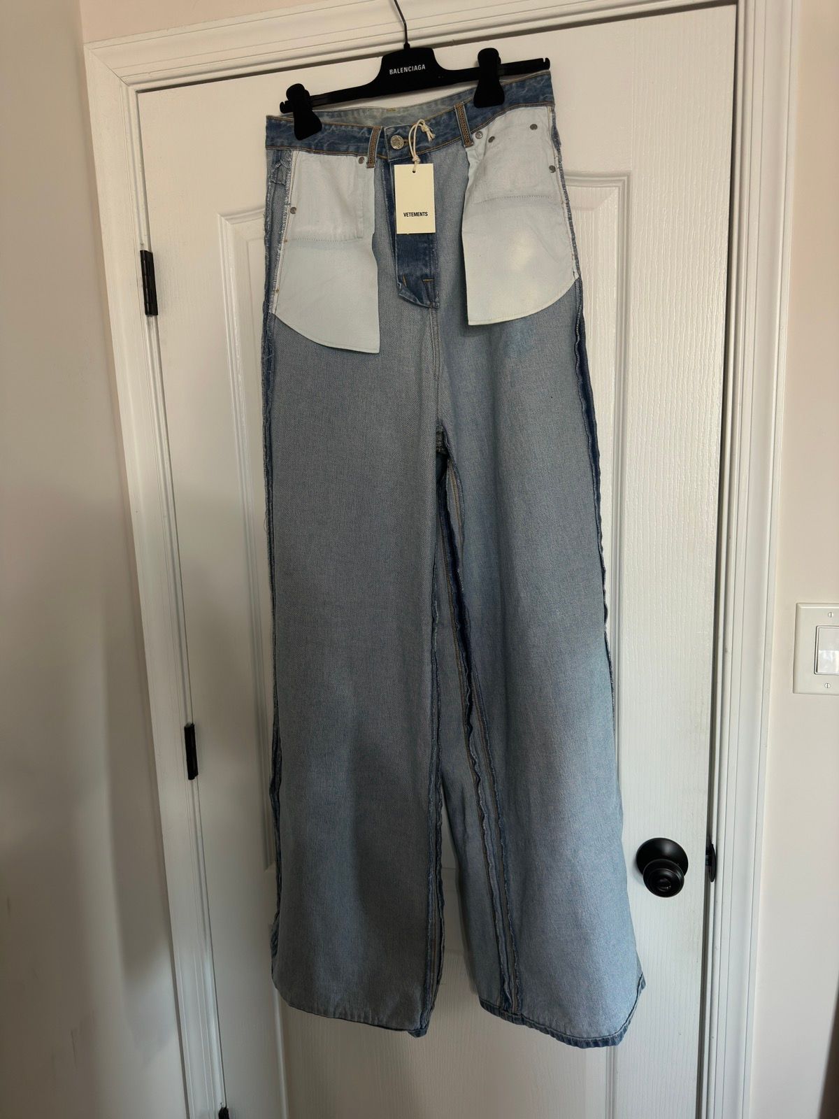 Pre-owned Vetements Inside Out Jeans In Blue