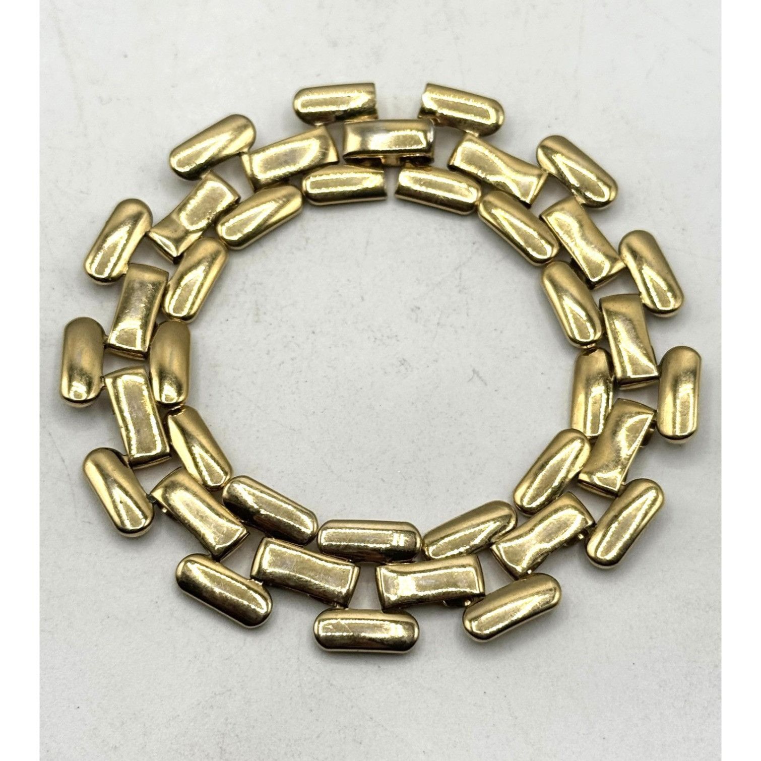 Vintage Vintage gold tone panel link bracelet Size ONE SIZE - 1 Thumbnail
