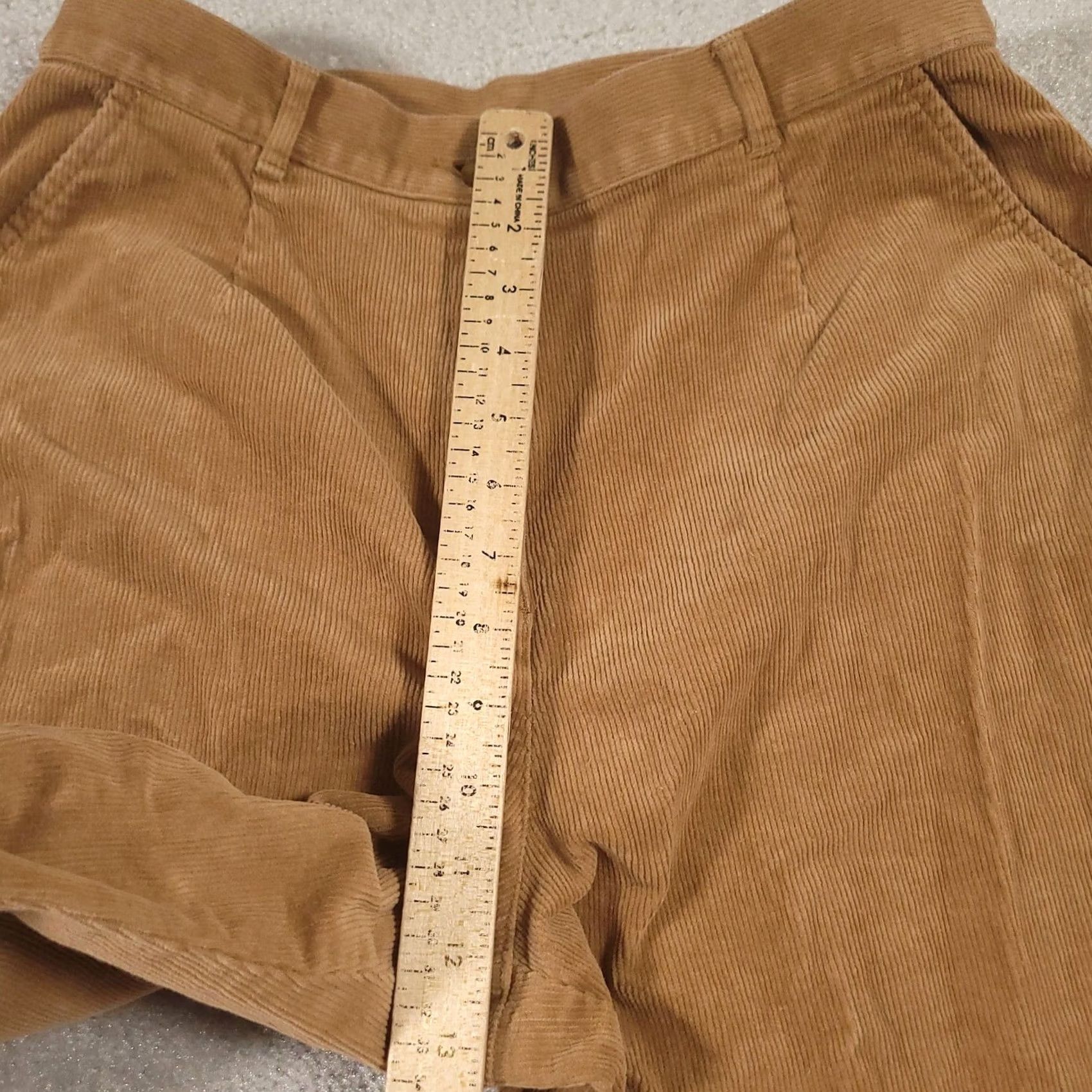 Vintage L.L.Bean Pants Womens 12 Tall Corduroy Original Fit Stretch Brown Camel Tapered Inseam 31in Zip Back Pocket Women Mens Girls Size 34" / US 12 / IT 48 - 6 Thumbnail