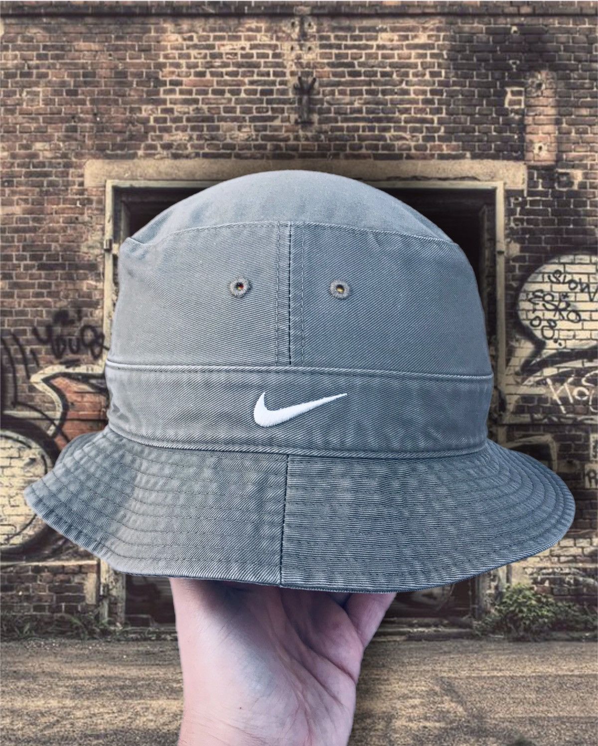 Nike Vintage 90s Y2K Nike Bucket Hat Panama Size M/L Khaki Green Size ONE SIZE - 2 Thumbnail
