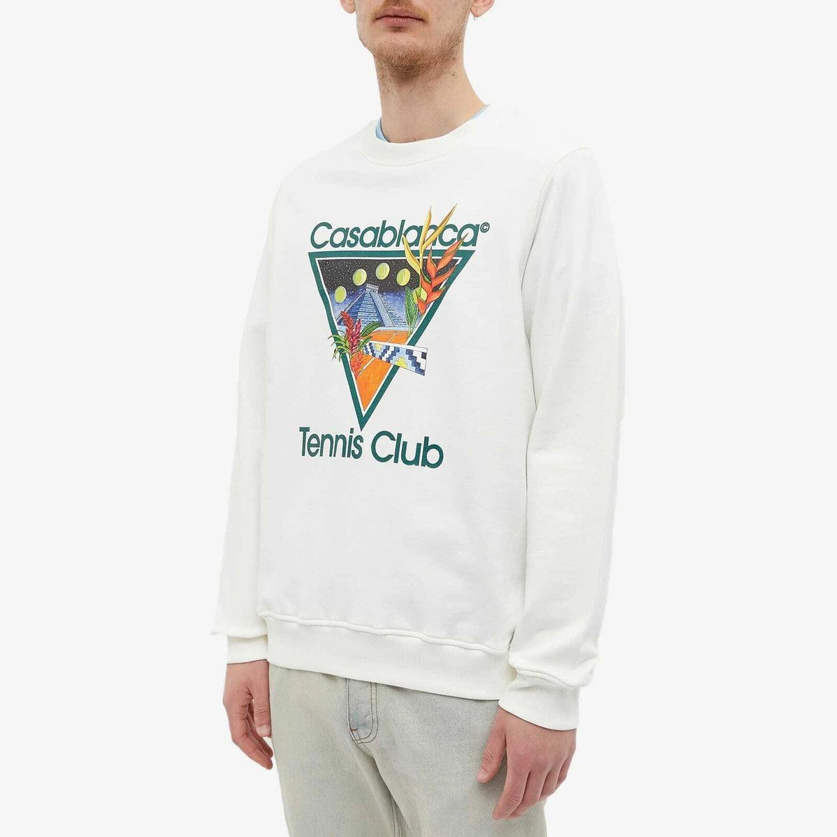 Casablanca o1mle0326 Printed Sweatshirt Tennis Club Icon in White Size US XXS / EU 40 - 2 Thumbnail