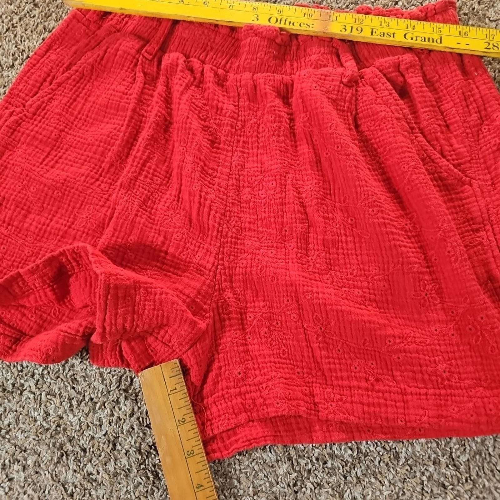 Other Knox Rose XL Red Floral Doiley Shorts Size 40" / US 18 - 3 Thumbnail
