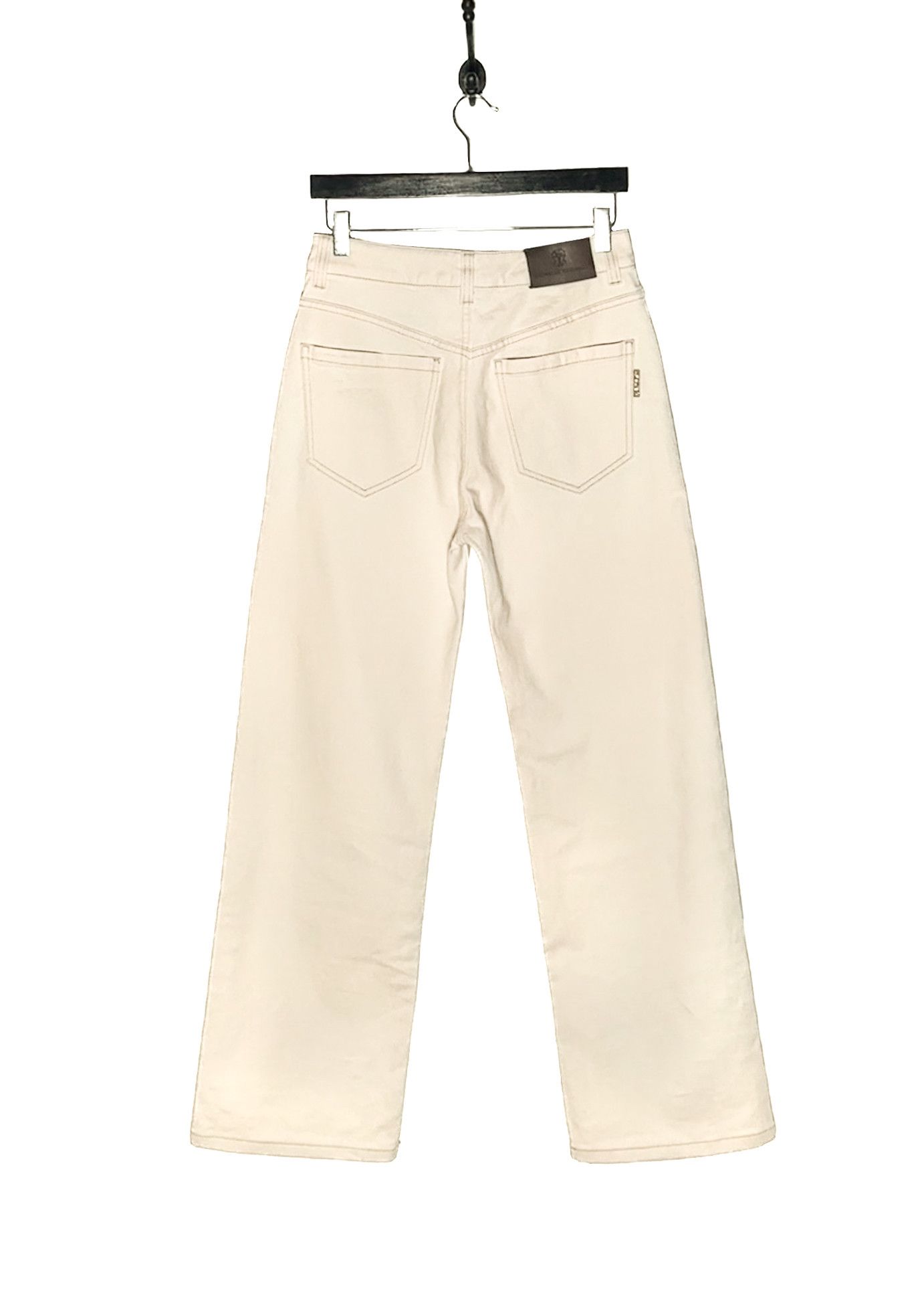 Brunello Cucinelli Brunello Cucinelli Beige Wide Leg Denim Jeans Size 26" / US 2 / IT 38 - 5 Thumbnail