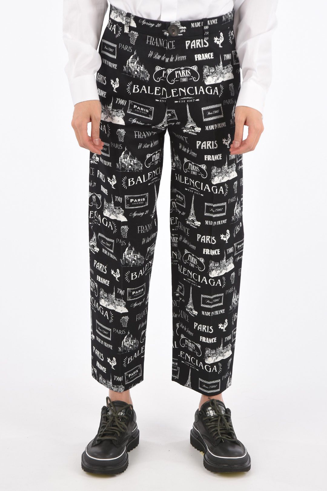 Balenciaga o1tko11025 Paris-Resto Pants in Black Size US 30 / EU 46 - 1 Thumbnail