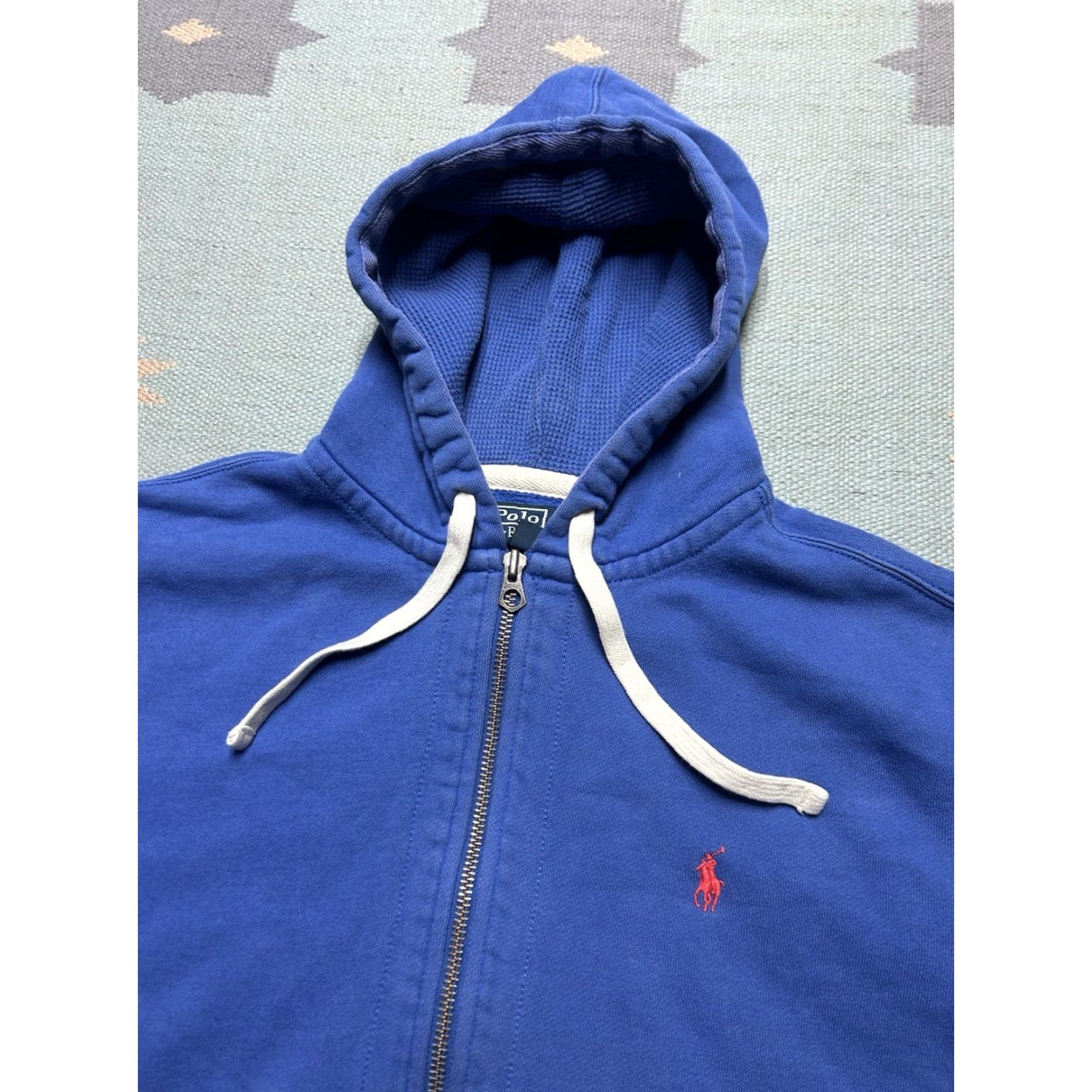 Polo Ralph Lauren VINTAGE Polo Ralph Lauren Hoodie Full Zip Waffle Thermal Hood Pony Navy Blue XL Men Size US XL / EU 56 / 4 - 4 Thumbnail