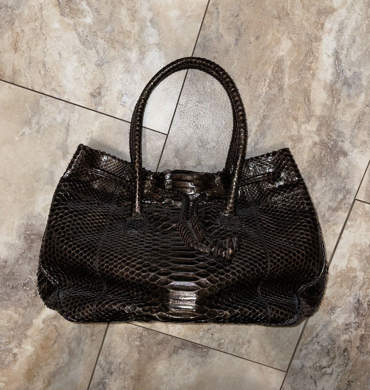 Nancy Gonzalez Nancy Gonzalez Genuine Python Curtus Leather Handbag Unique Size ONE SIZE - 3 Thumbnail