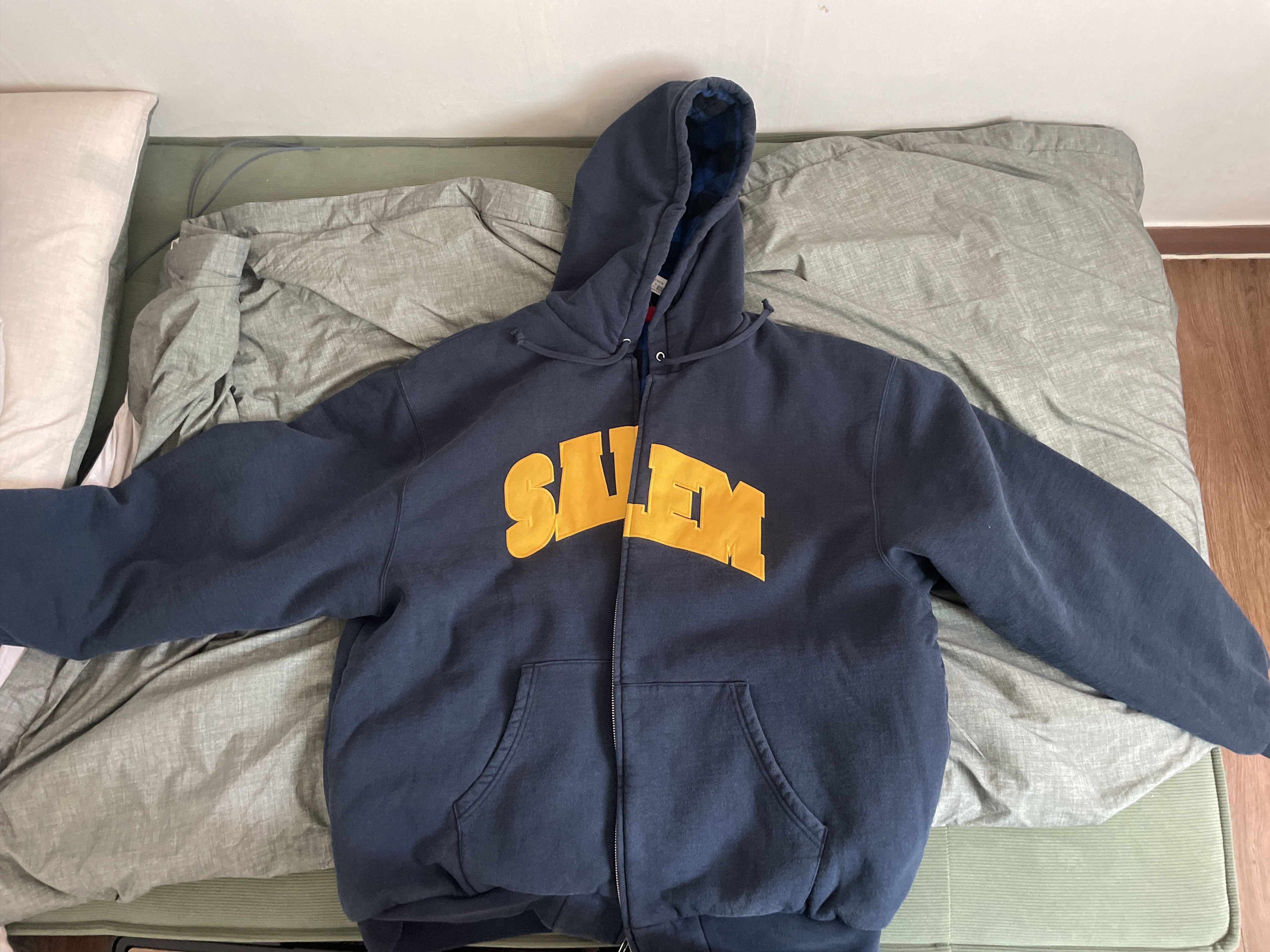 Supreme Supreme Pilled Zip Up Hooded Sweatshirt (Blue) | Grailed