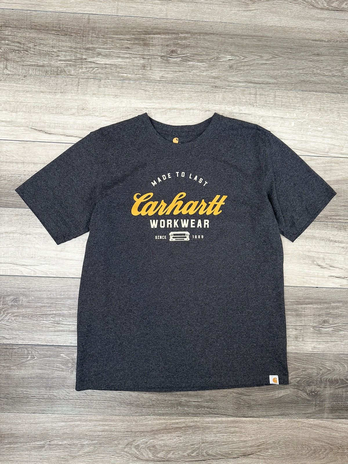 Carhartt Workwear USA America Grey Circle Logo Tee Sz. Large