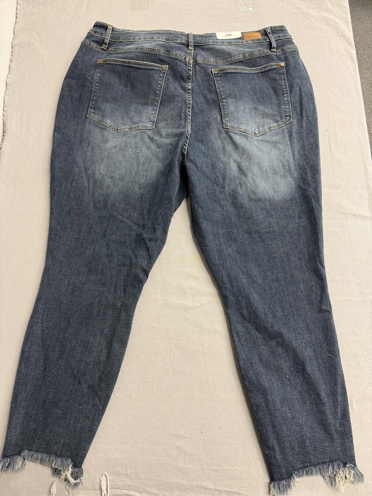 Other Judy Blue Jeans Mid-Rise Shark Bite Hem Skinny NWT Size 24W Size 42" / US 20 - 2 Thumbnail